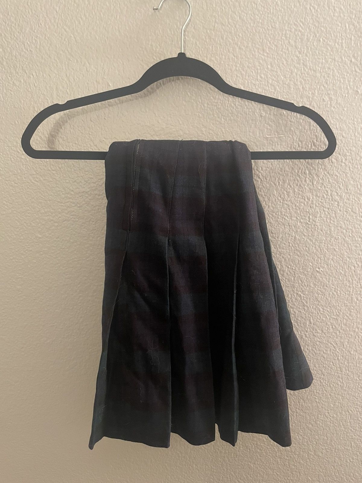 Vintage Handmade Pleated Wool Mini Skirt Size 24" / US 00 / IT 34 - 4 Thumbnail