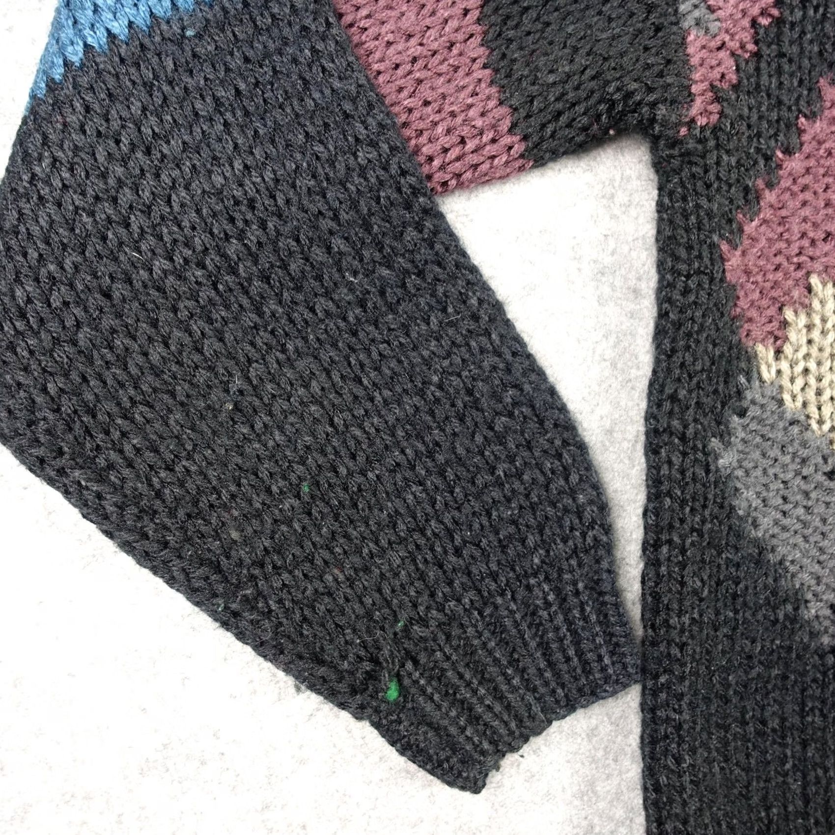 Vintage VINTAGE Street Scenes Sweater Mens M Black Argyle Knit Pullover Crew Neck Heavyweight Chunky Knit Size US M / EU 48-50 / 2 - 7 Thumbnail