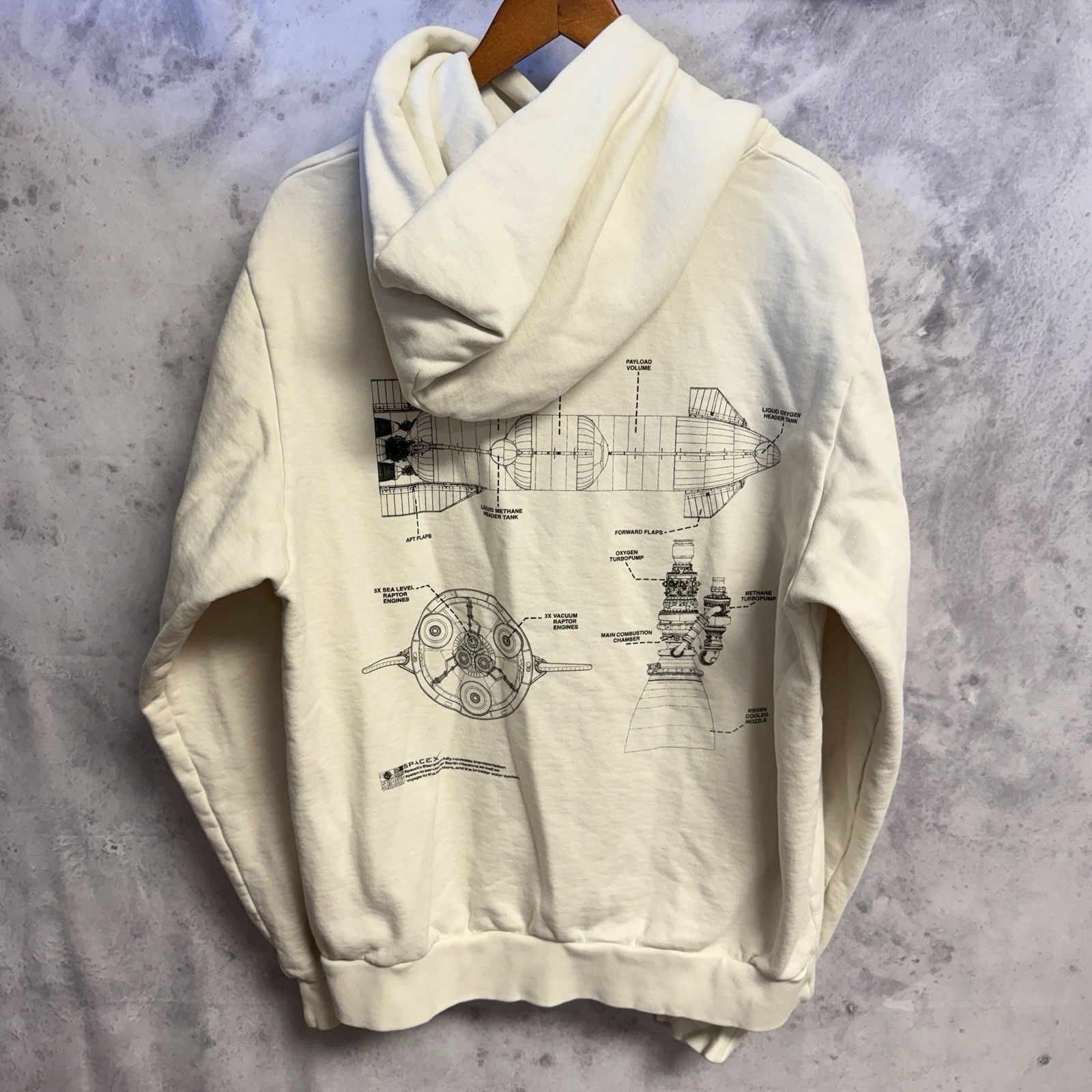 Other Space X Star Ship Hoodie Sweatshirt Mens Large White Rare Li Size US L / EU 52-54 / 3 - 1 Thumbnail