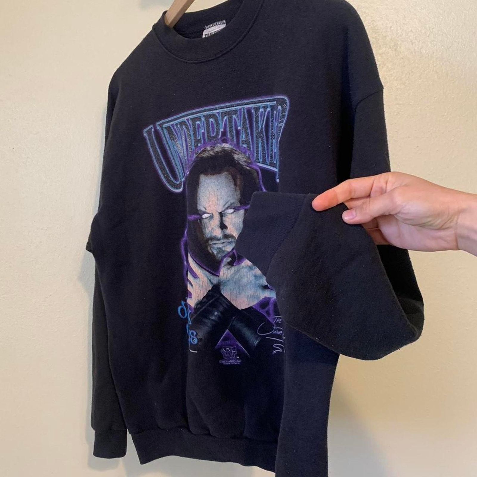 Tultex Vintage 90s Undertaker WWF crewneck Size US L / EU 52-54 / 3 - 3 Thumbnail