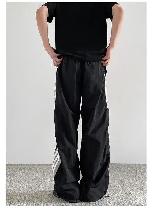 Japanese Brand Katagiri x Kita Black Baggy Striped Sweatpants Size US 30 / EU 46 - 3 Thumbnail