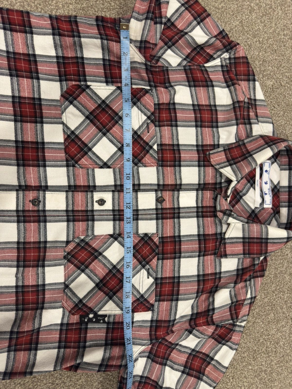 Off-White OFF-WHITE ALLOVER CHECK FLANNEL ARROW SHIRT Size US XL / EU 56 / 4 - 16 Thumbnail