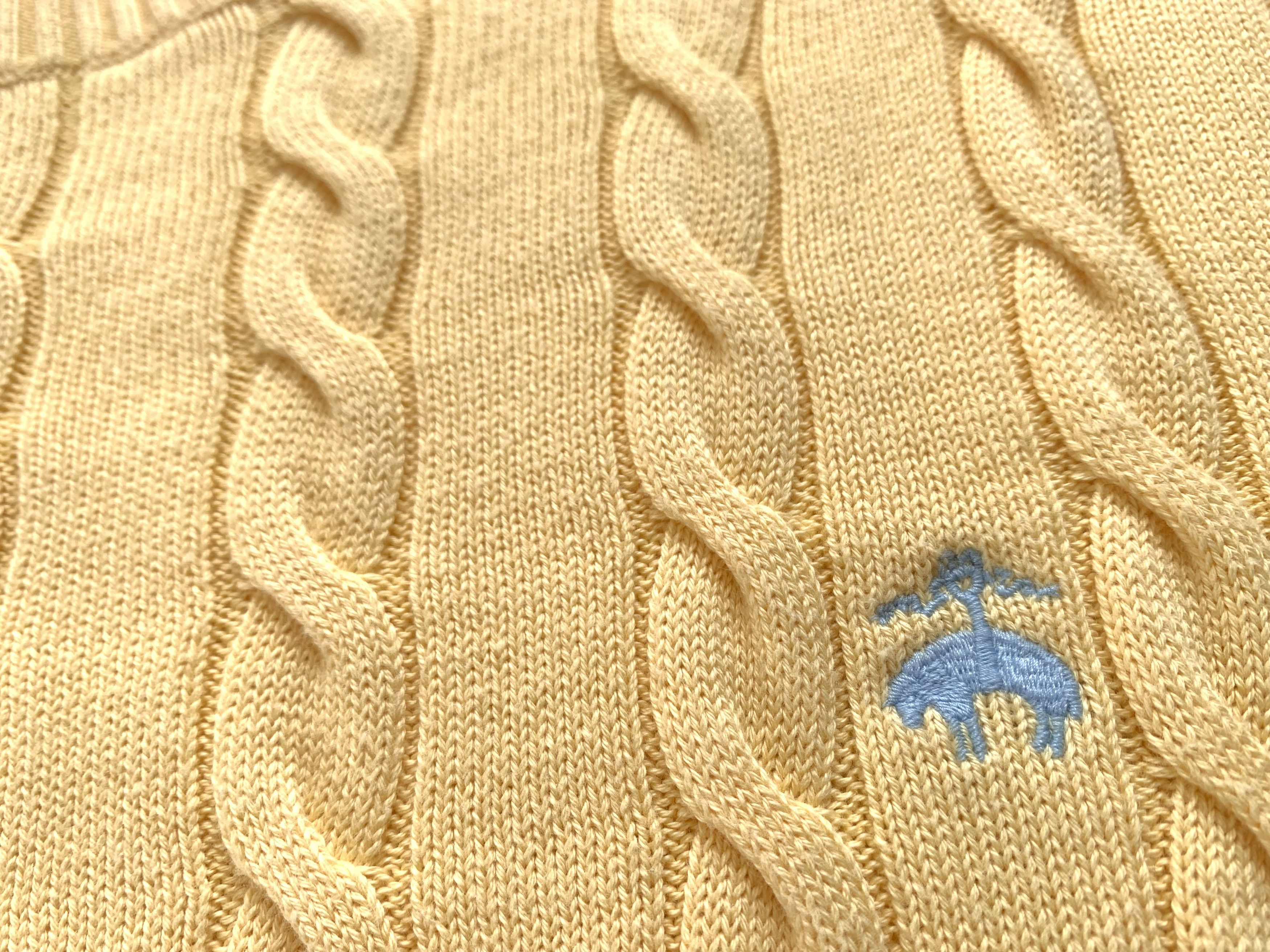 Brooks Brothers Brooks Brothers Cable-Knit Crew Neck Yellow Cotton Sweater Size US M / EU 48-50 / 2 - 5 Thumbnail