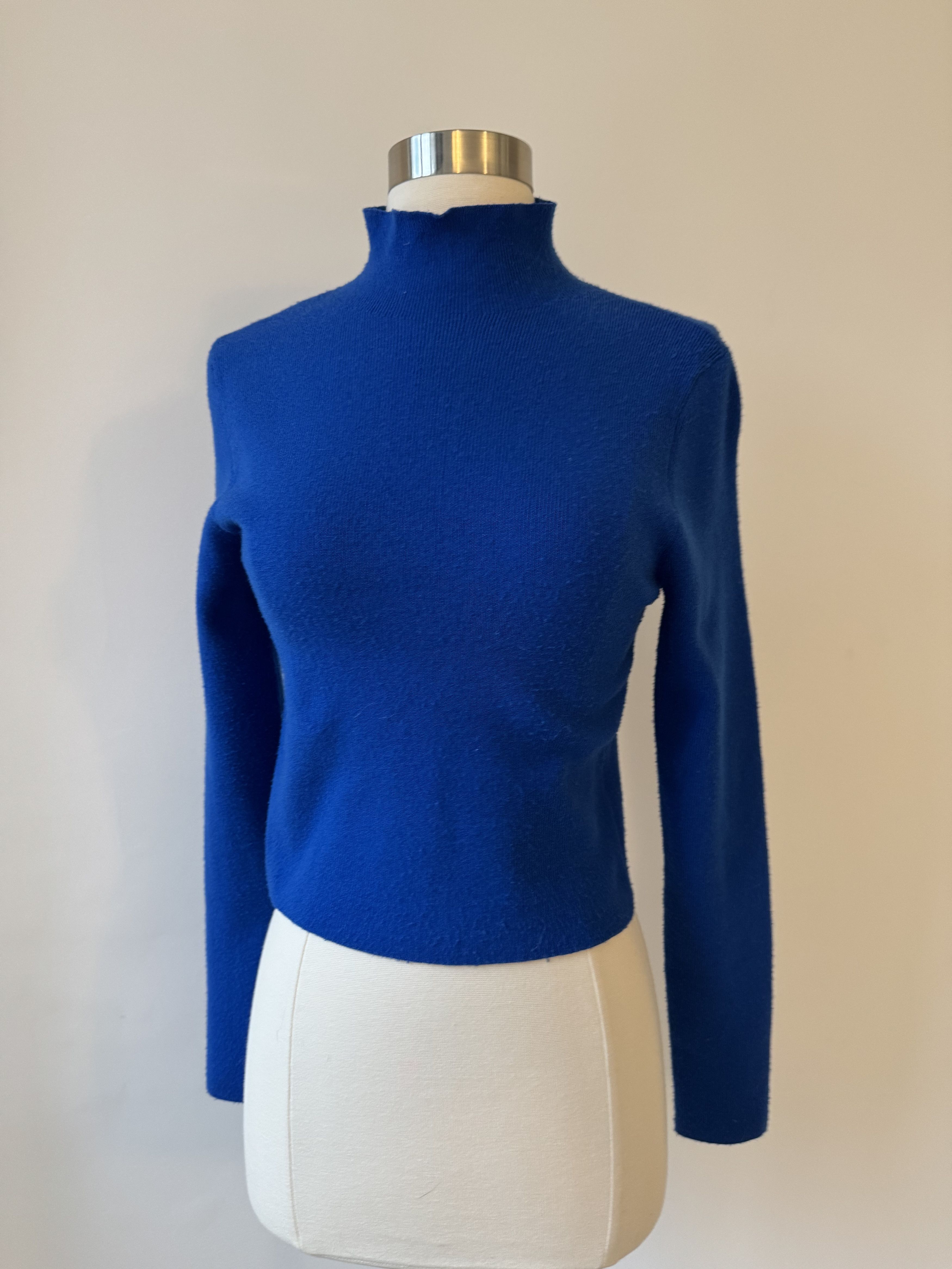 Alice + Olivia Alice + Olivia Ciara Mock Neck Pullover Sweater - Royal Blue Size M / US 6-8 / IT 42-44 - 2 Thumbnail