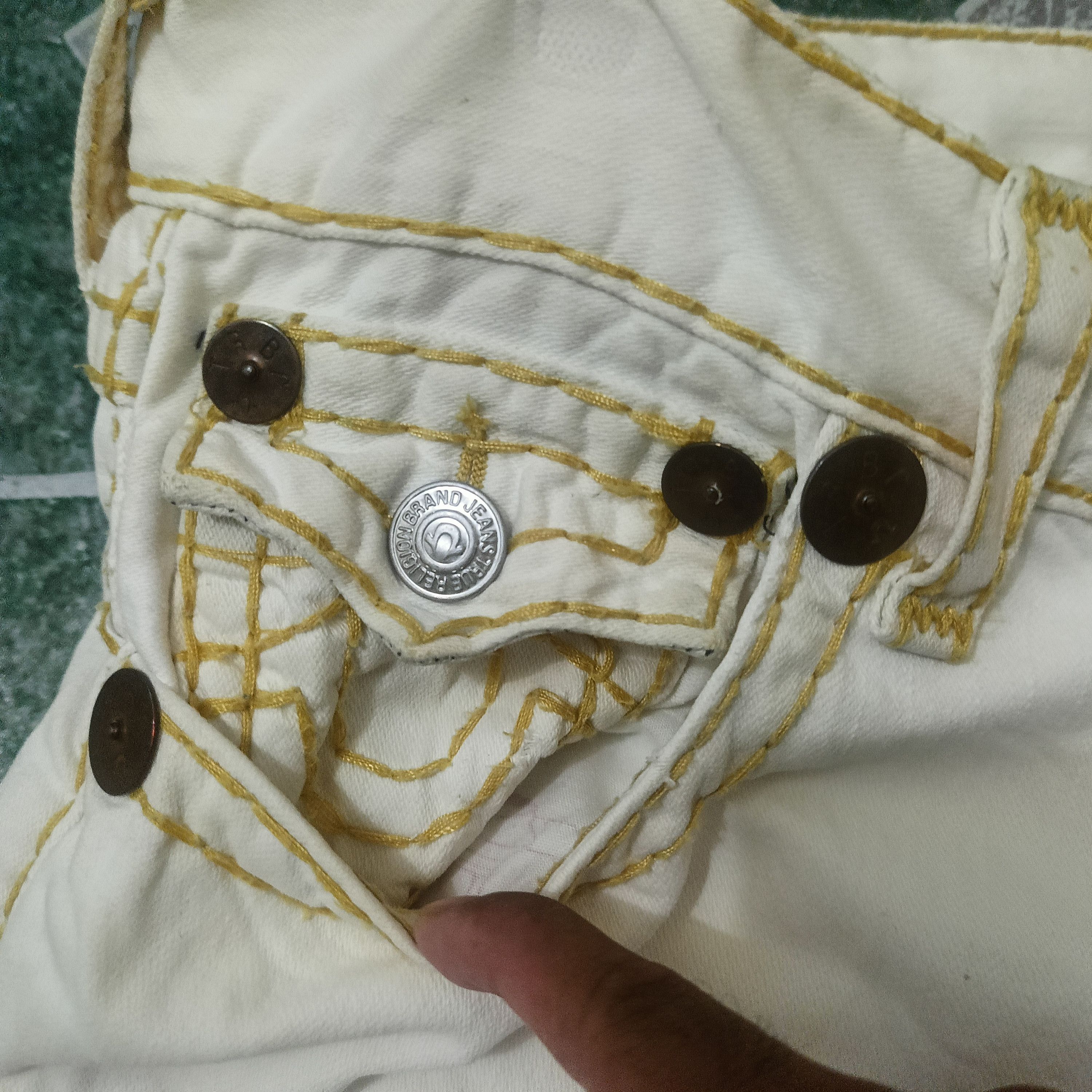 True Religion Rare!!! True Religion Row Seat Flared Yellow Gold Stitch Size US 32 / EU 48 - 7 Thumbnail