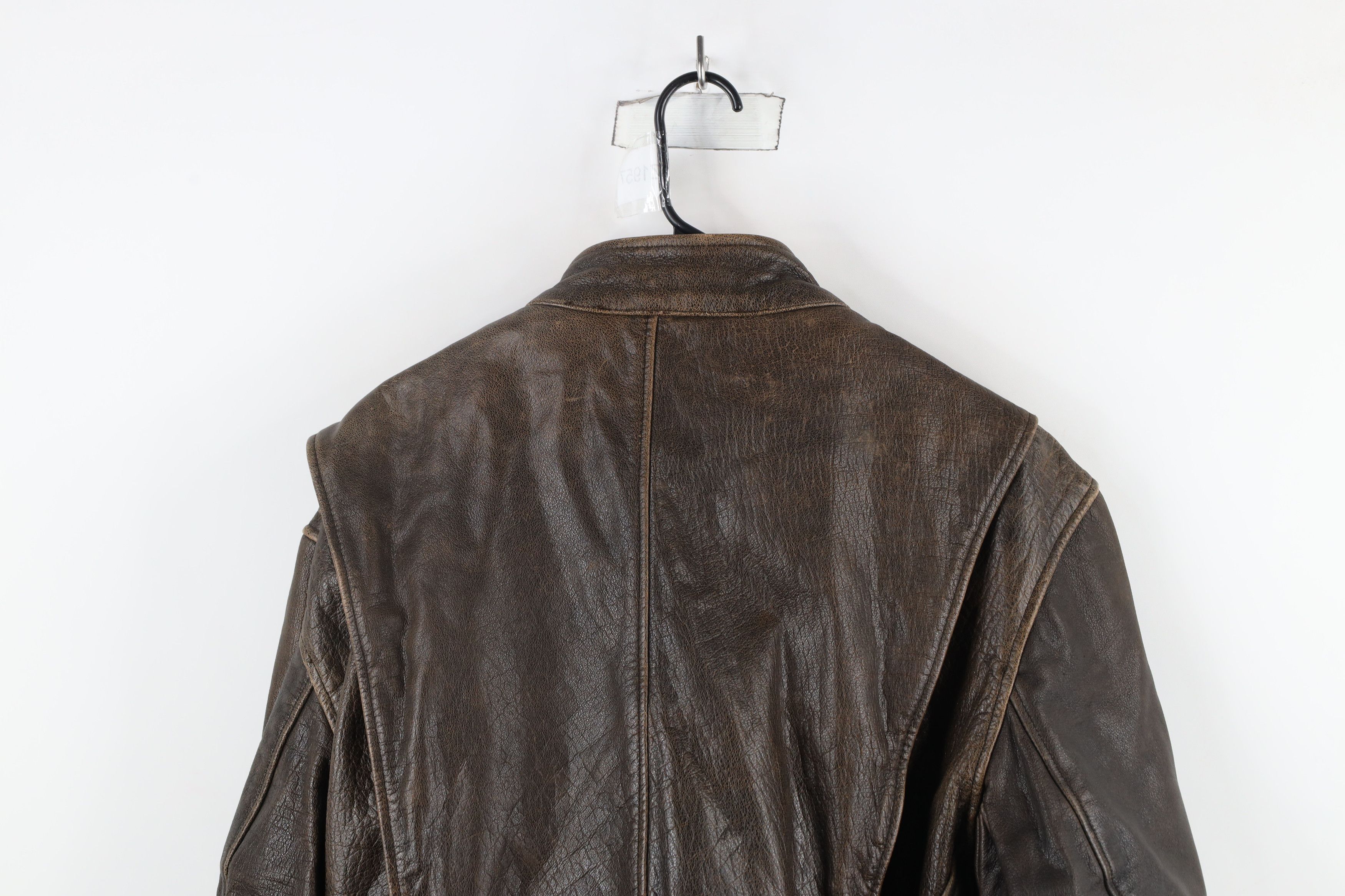 Vintage Vintage 90s Streetwear Motorcycle Riding Jacket Brown Size US XL / EU 56 / 4 - 16 Thumbnail