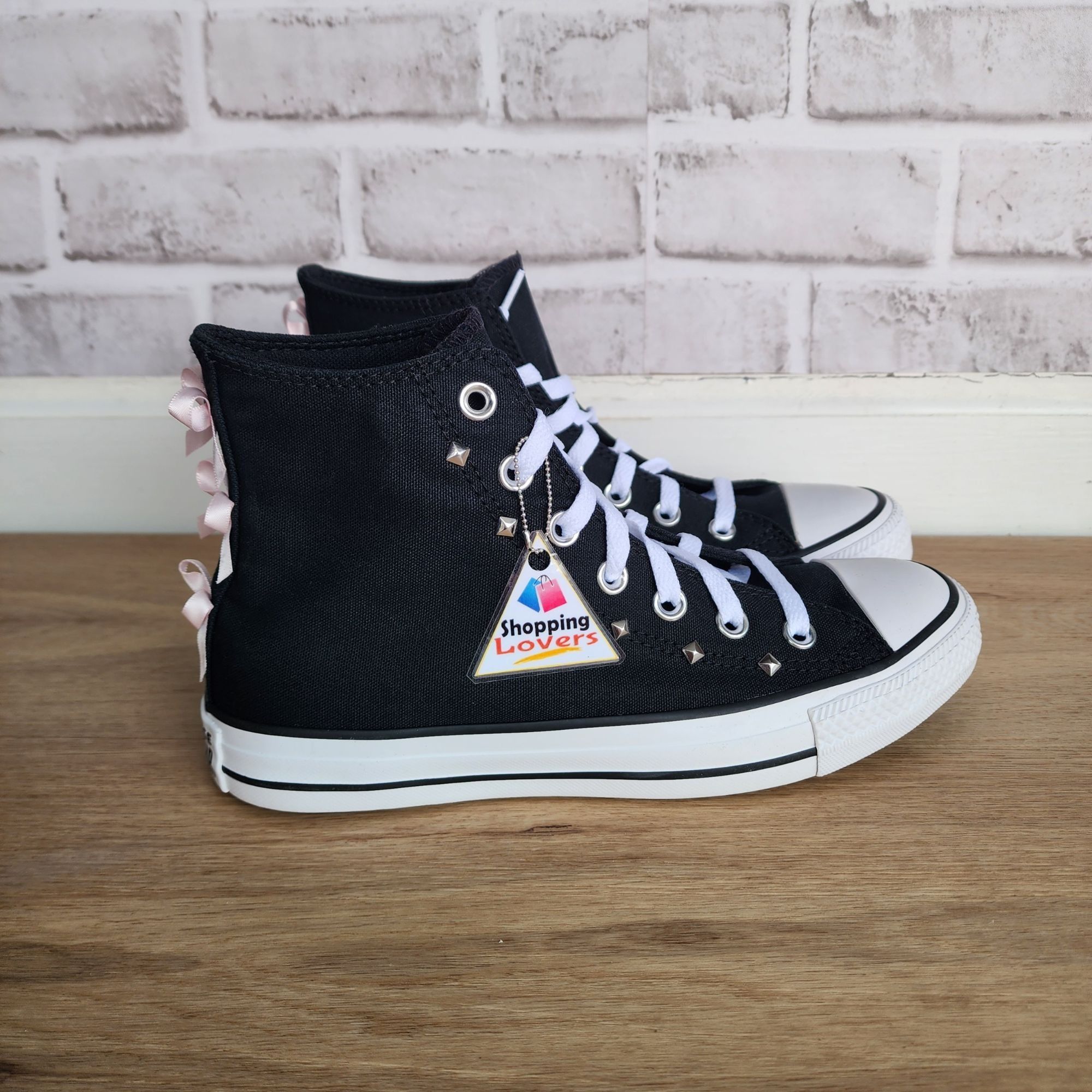 Converse ⭐Converse Chuck Taylor Bows & Studs 12 Womens Shoes Sneakers Size US 12 / IT 42 - 11 Thumbnail