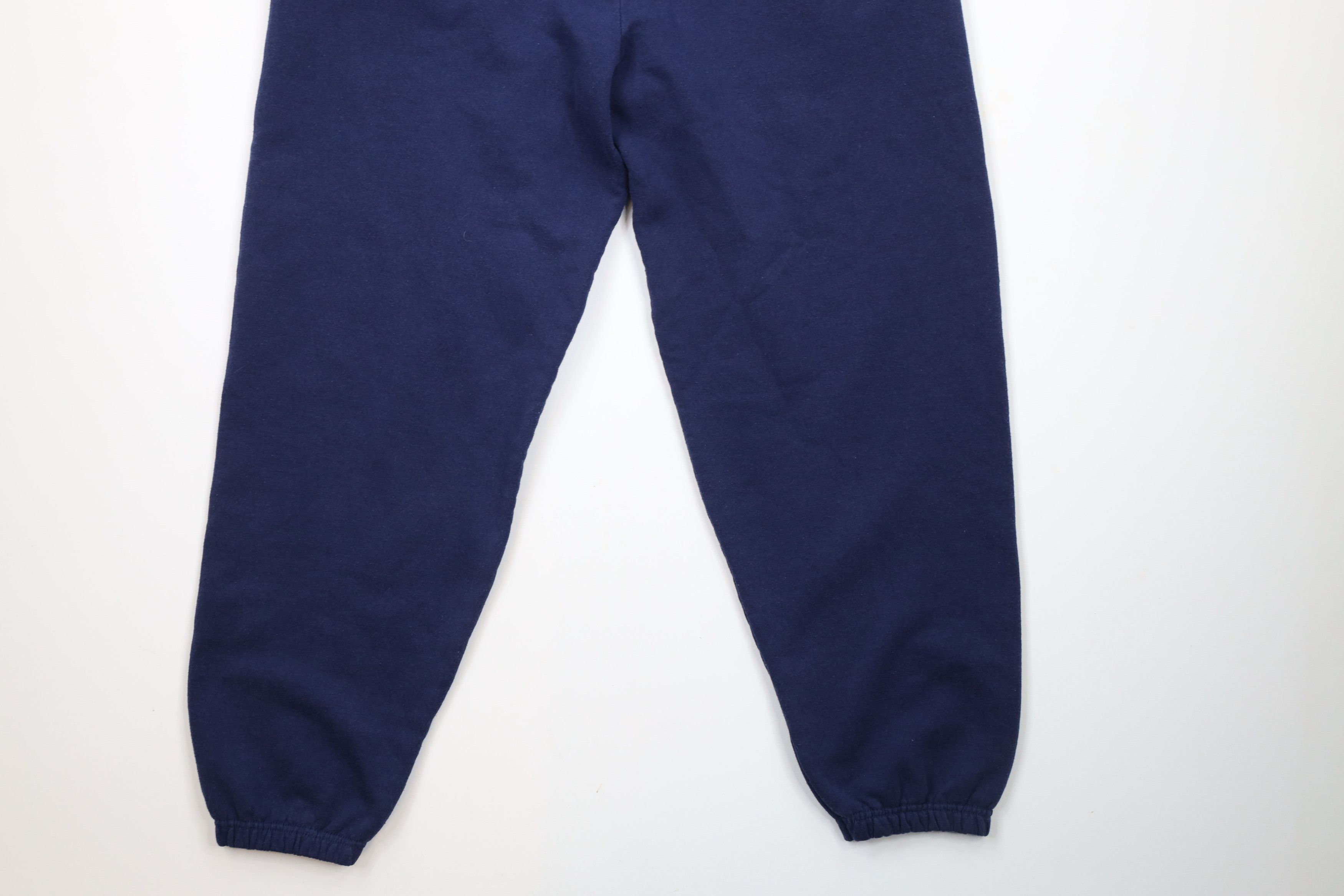 Vintage Vintage 90s Streetwear Blank Cuffed Sweatpants Joggers Blue Size US 34 / EU 50 - 12 Thumbnail