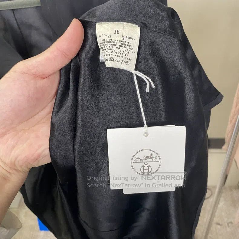 Hermes Hermes Black Mulberry Silk Sleeveless Shirt Size XS / US 0-2 / IT 36-38 - 3 Thumbnail