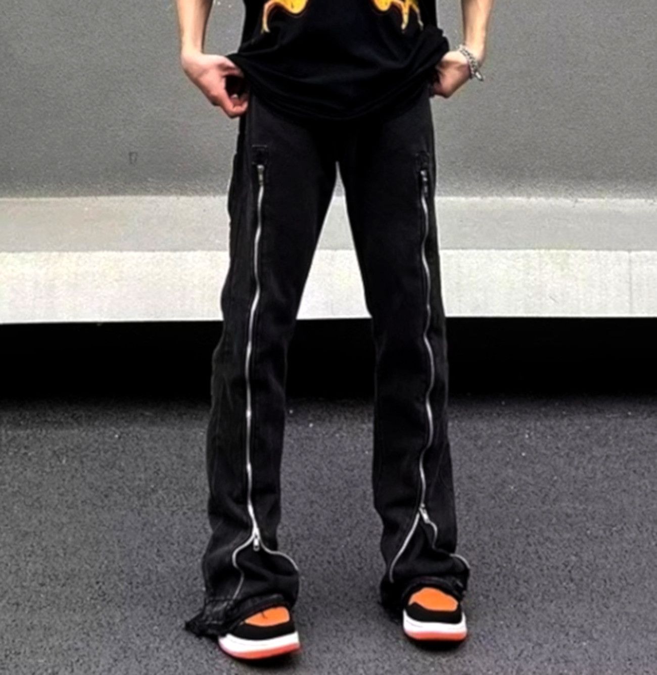 Designer × Japanese Brand × Vintage Vintage Punk Zippers Flare Washed Pants Hippie Rave Size US 31 - 5 Thumbnail
