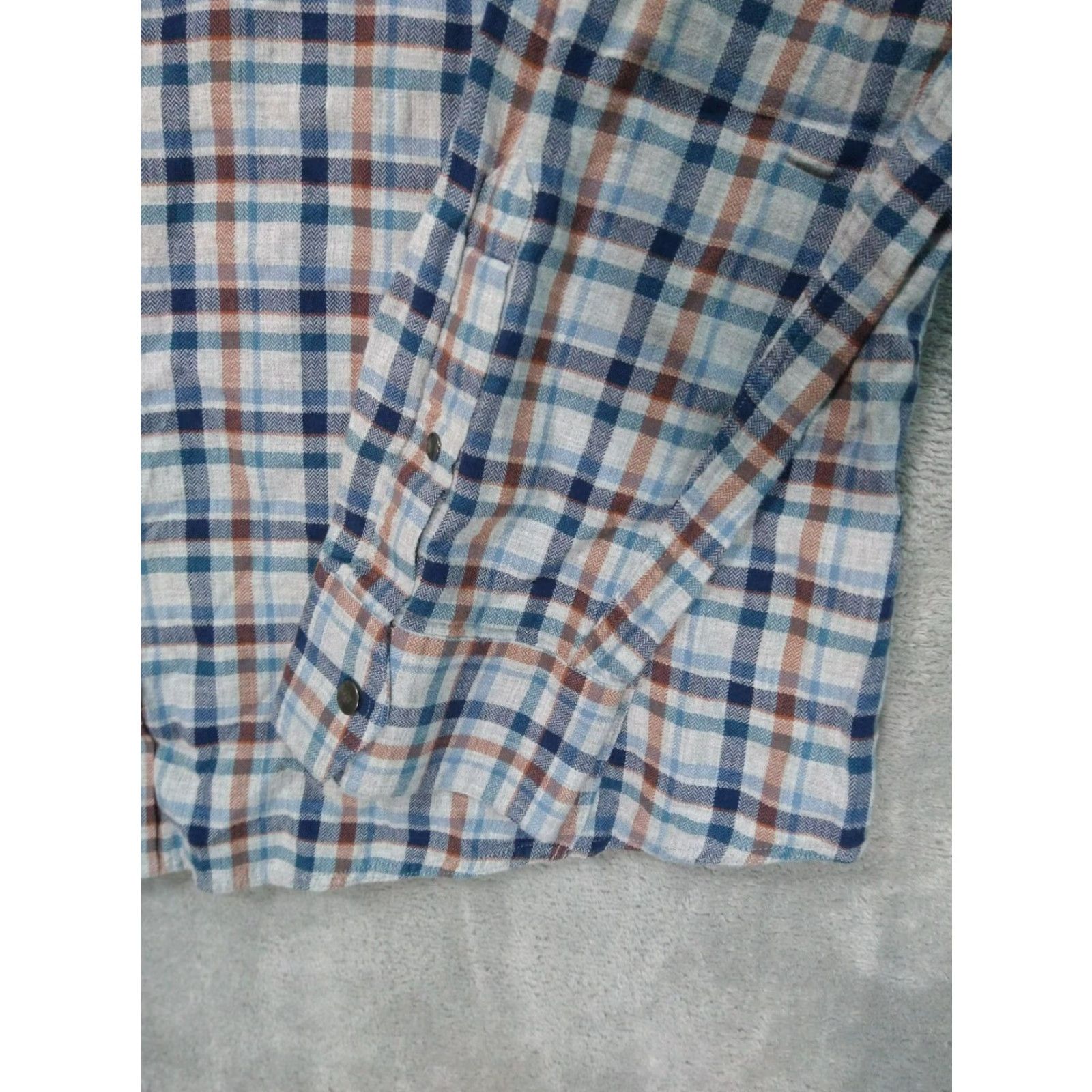 Banana Republic Banana Republic Slim Fit Flannel Shirt Mens XL Gray Plaid Long Sleeve Button-Up Casual Outdoor Size US XL / EU 56 / 4 - 3 Thumbnail