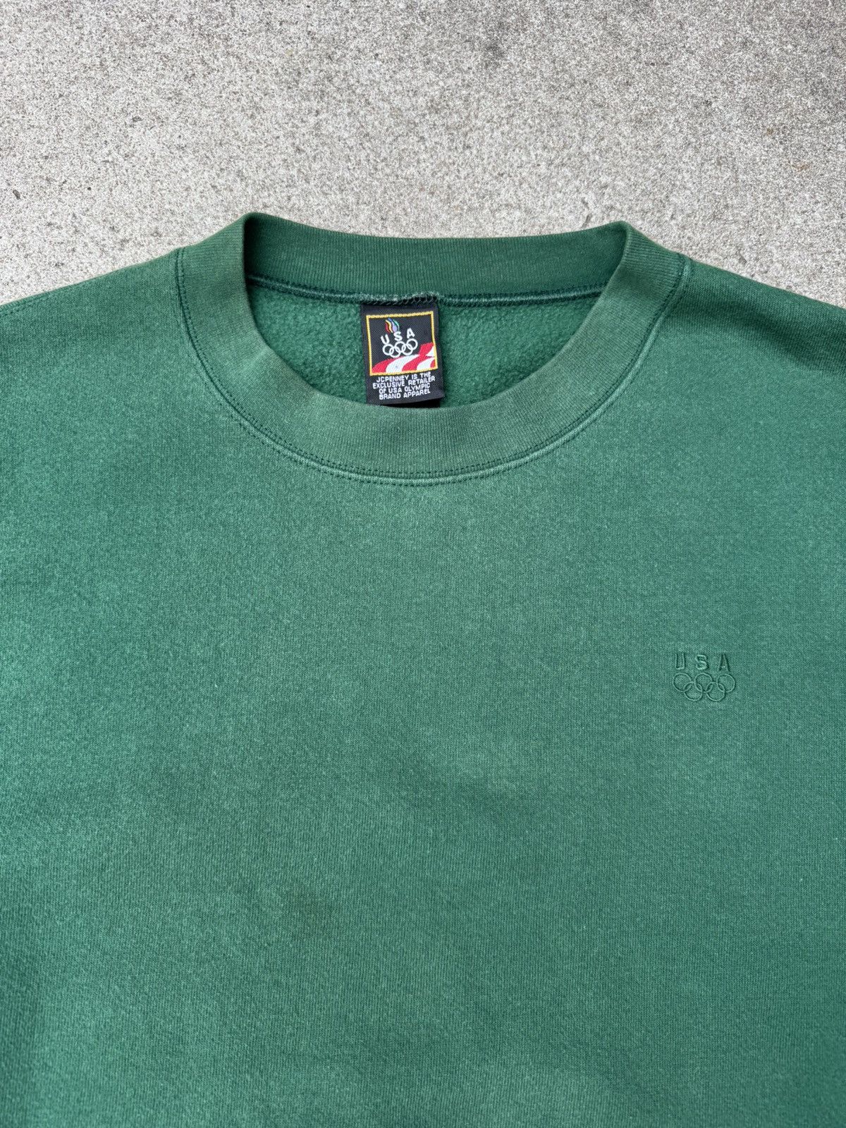 USA Olympics × Vintage Vintage 90s USA Olympics Faded Green Sweatshirt Men’s XL Size US XL / EU 56 / 4 - 4 Thumbnail