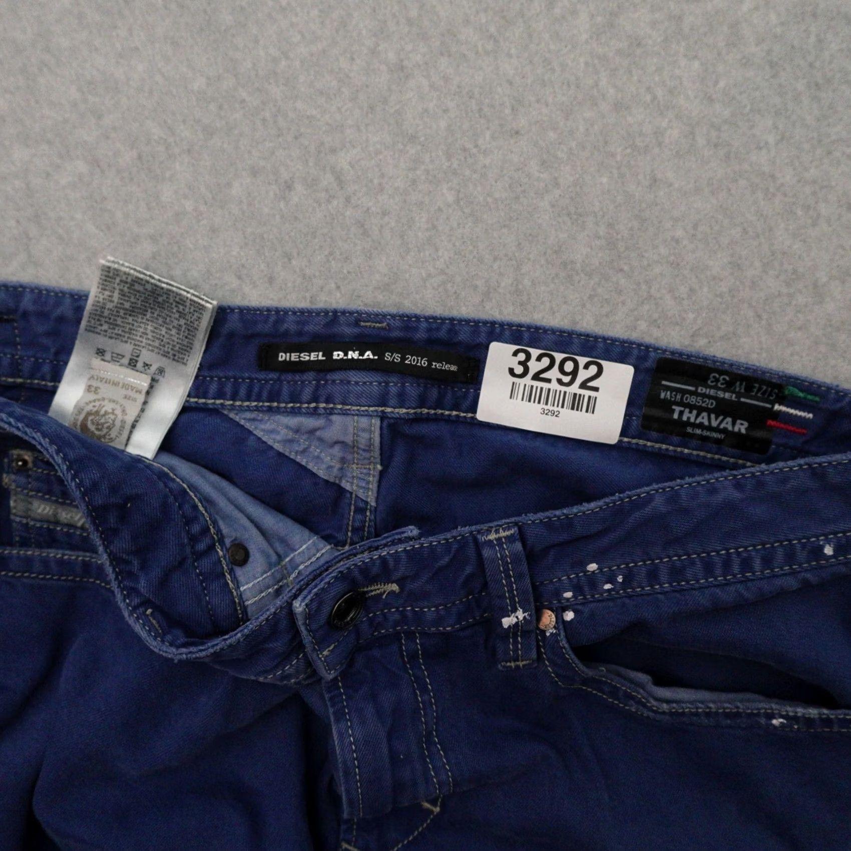 Diesel DIESEL D.N.A. Jeans Thavar Slim Skinny Mens 33x33 Blue ITALY Regular Jeans Men 33 Slim Blue Jeans 33x33 Women's? Size US 33 - 5 Thumbnail