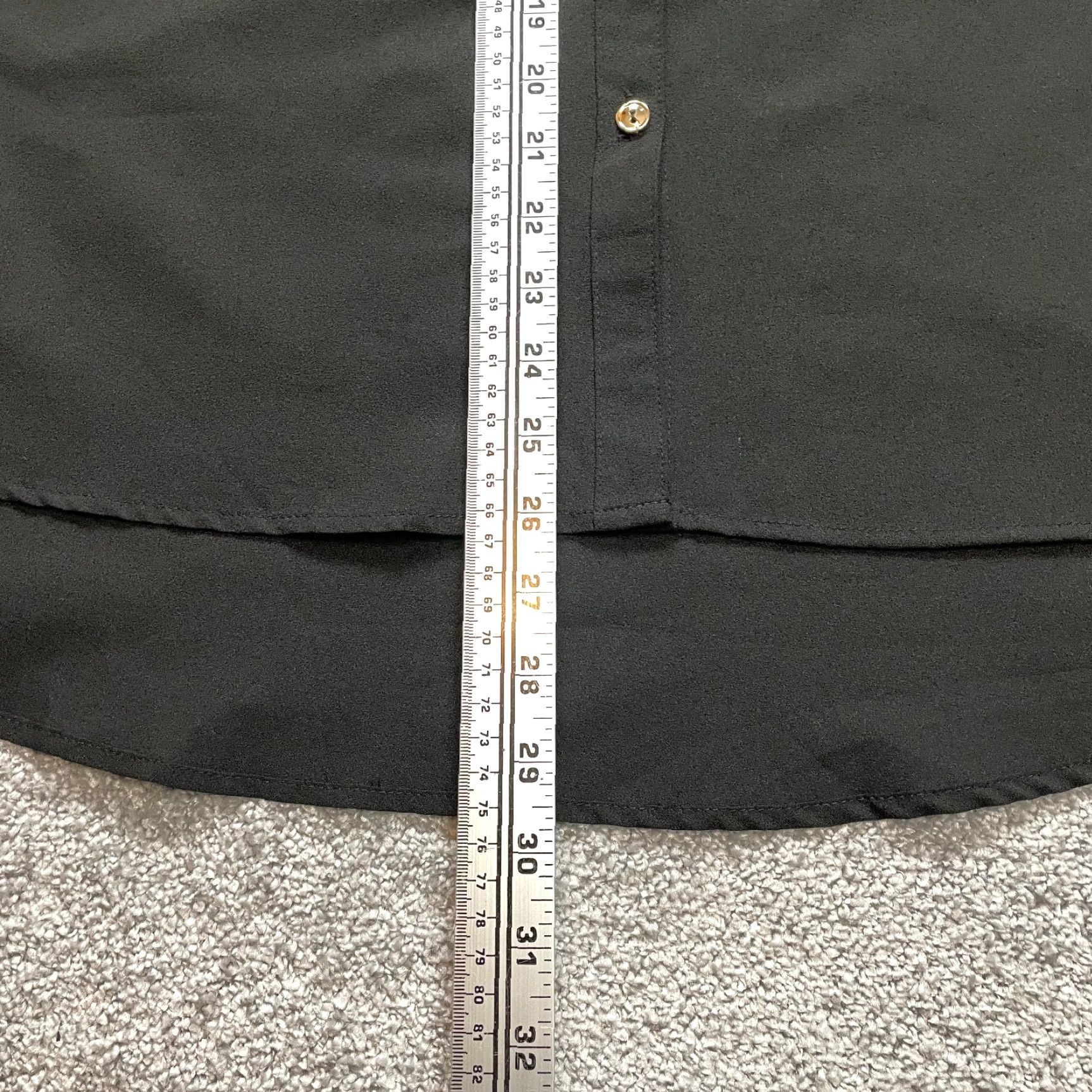 Vintage Finesse Blouse Button Shirt Womens 3XL Black Long Sleeve Polyester Top Ladies Size XXL / US 16-18 / IT 52-54 - 6 Thumbnail