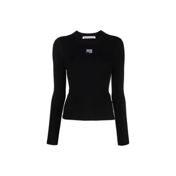 Alexander Wang Alexander Wang Black Long Sleeve T-shirt for Women 0079 Size S / US 4 / IT 40 - 1 Thumbnail