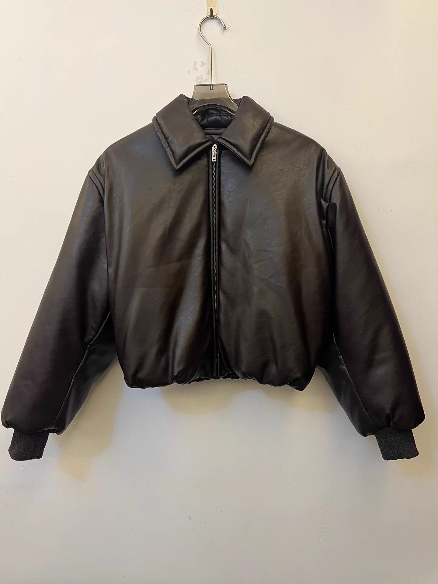 Acne Studios Acne Women's Coated Glossy Short Flight Jacket Dark Brown 34 Size XXS / US 00 / IT 34 - 1 Thumbnail