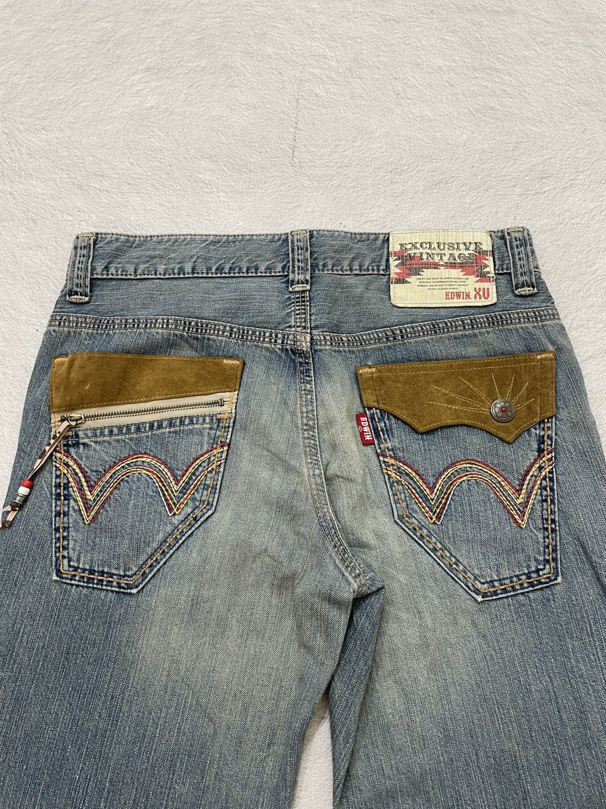 Japanese Brand 2000s Edwin Jorts Blue Jeans Mudwash Mudwash Denim Y2K LGB Size US 34 / EU 50 - 7 Thumbnail