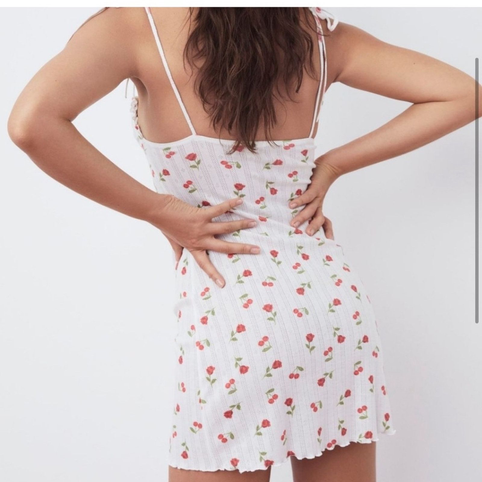 For Love & Lemons For Love & Lemons Cherry Roses Pointelle Mini Dress - XXS Size XXS / US 00 / IT 34 - 5 Thumbnail