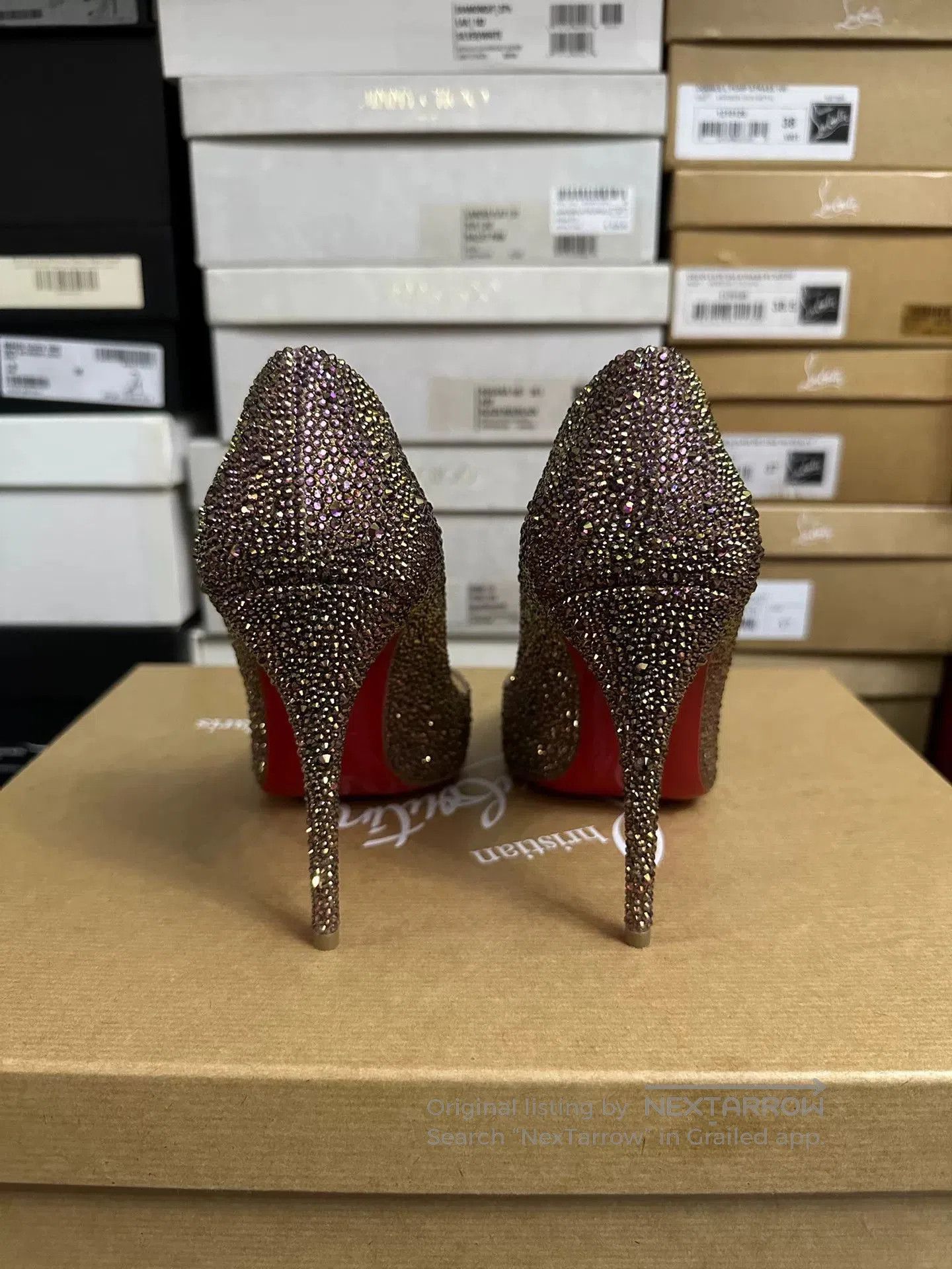 Christian Louboutin Christian Louboutin Crystal Red Sole Heels 37. Size US 6 / IT 36 - 4 Thumbnail