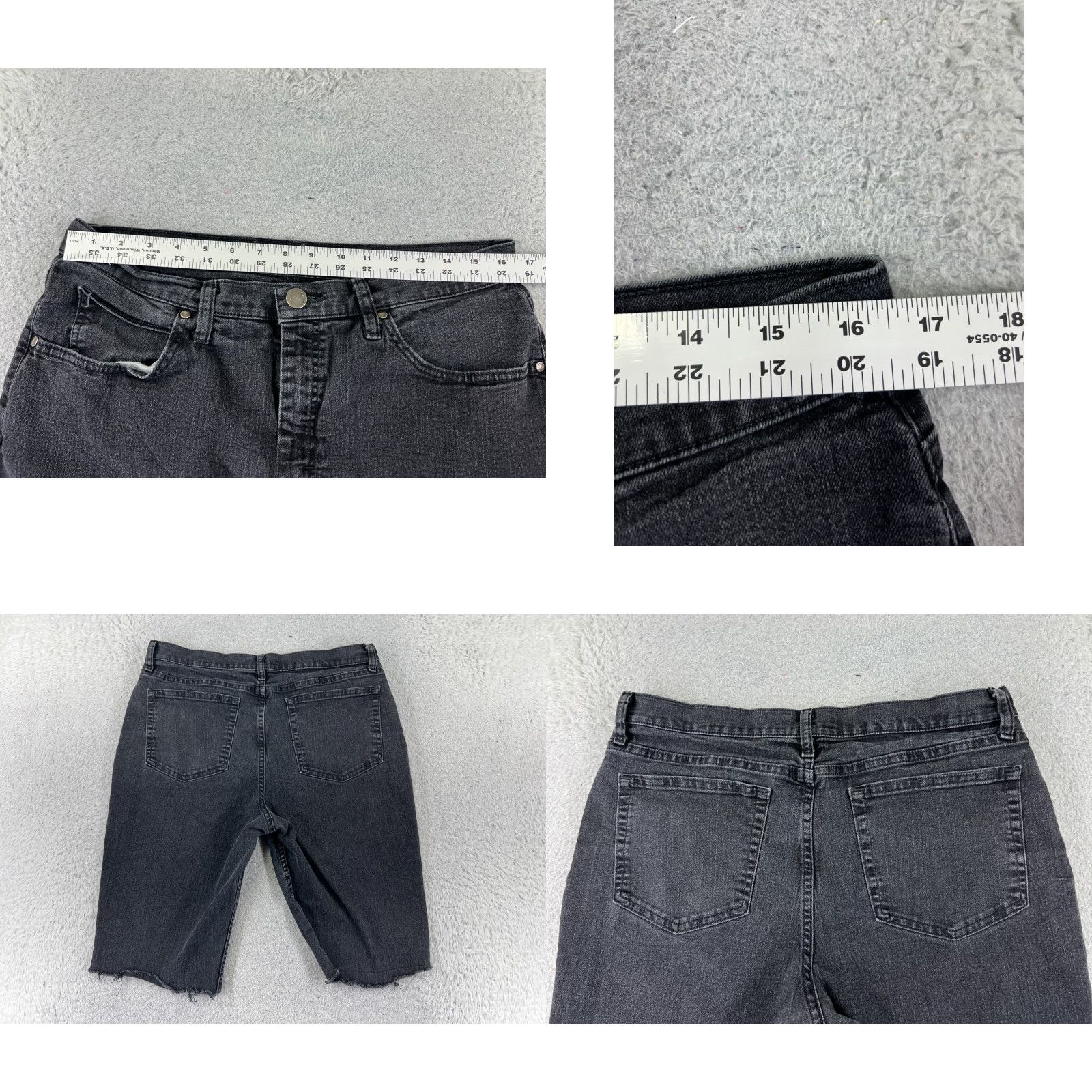 Lee VINTAGE Lee Shorts Womens 16 Black Denim Jean Cutoff Riders Classic Fit Cotton 32x13 Size 38" / US 16 / IT 52 - 9 Thumbnail