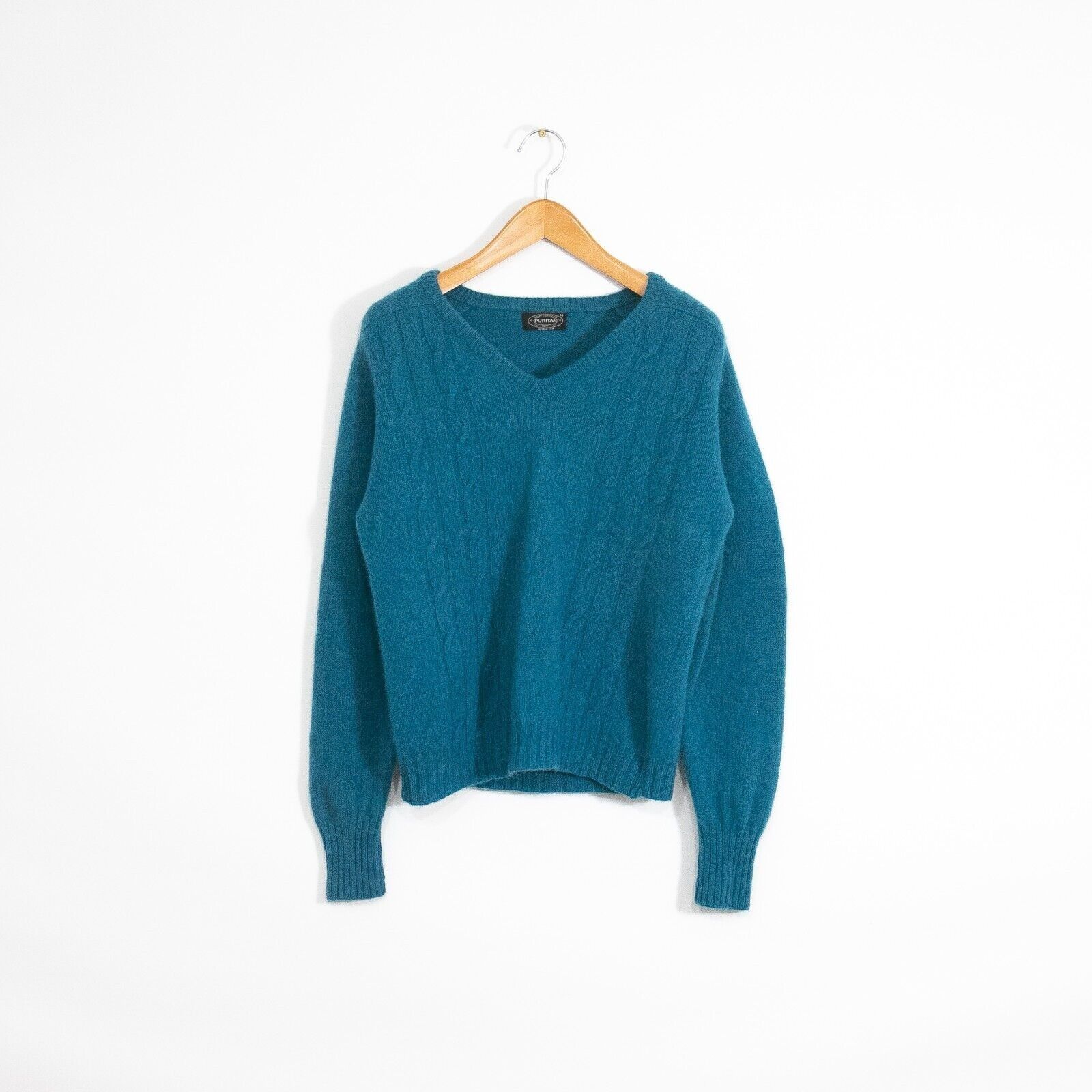 Puritan × Vintage Vintage 70s Puritan Wool Sweater Mens Small - Cable Knit Size US S / EU 44-46 / 1 - 1 Thumbnail