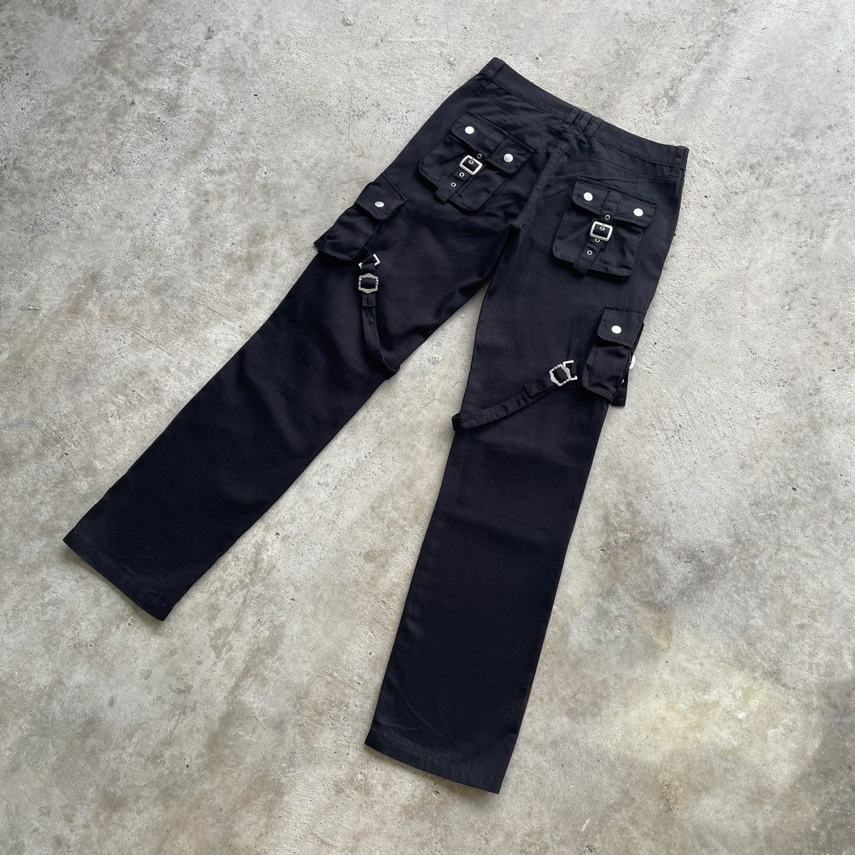 If Six Was Nine Japanese Brand Black BONDAGE Cargo Pants Double Knee W30 Size US 30 / EU 46 - 12 Thumbnail