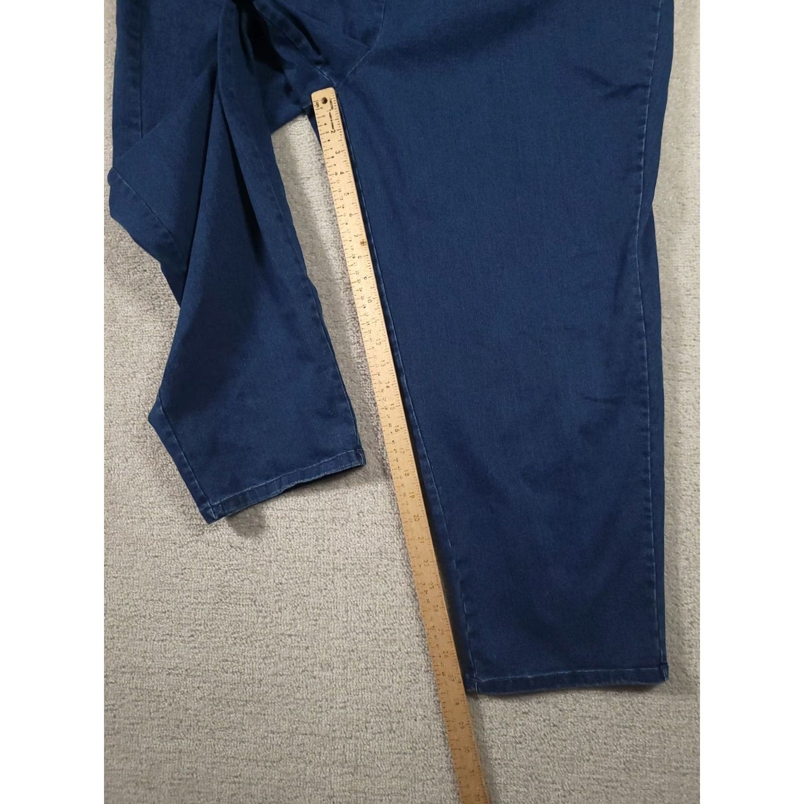 Vintage Alfred Dunner Pants DIN Denim Blue 22W Plus Pull On Straight Leg Vintage: No (adapted to rules) Size 40" / US 18 - 5 Thumbnail