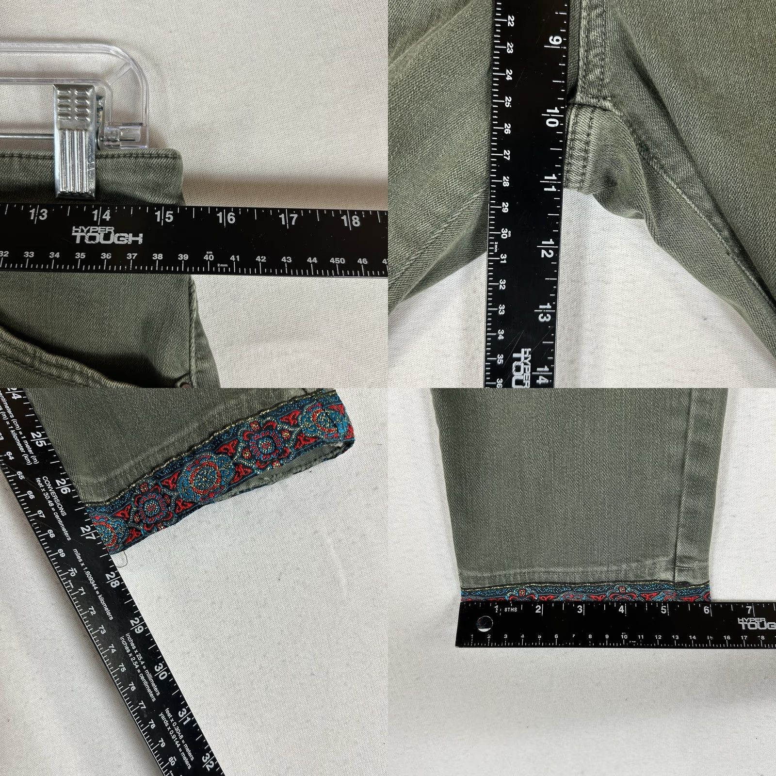 Vintage Chico's So Slimming Slim Leg Ankle Pants Women's 32 Green 5-Pocket Slimming Pockets Casual Business 32 Womens Ankle Green Pants Size 24" / US 00 / IT 34 - 9 Thumbnail
