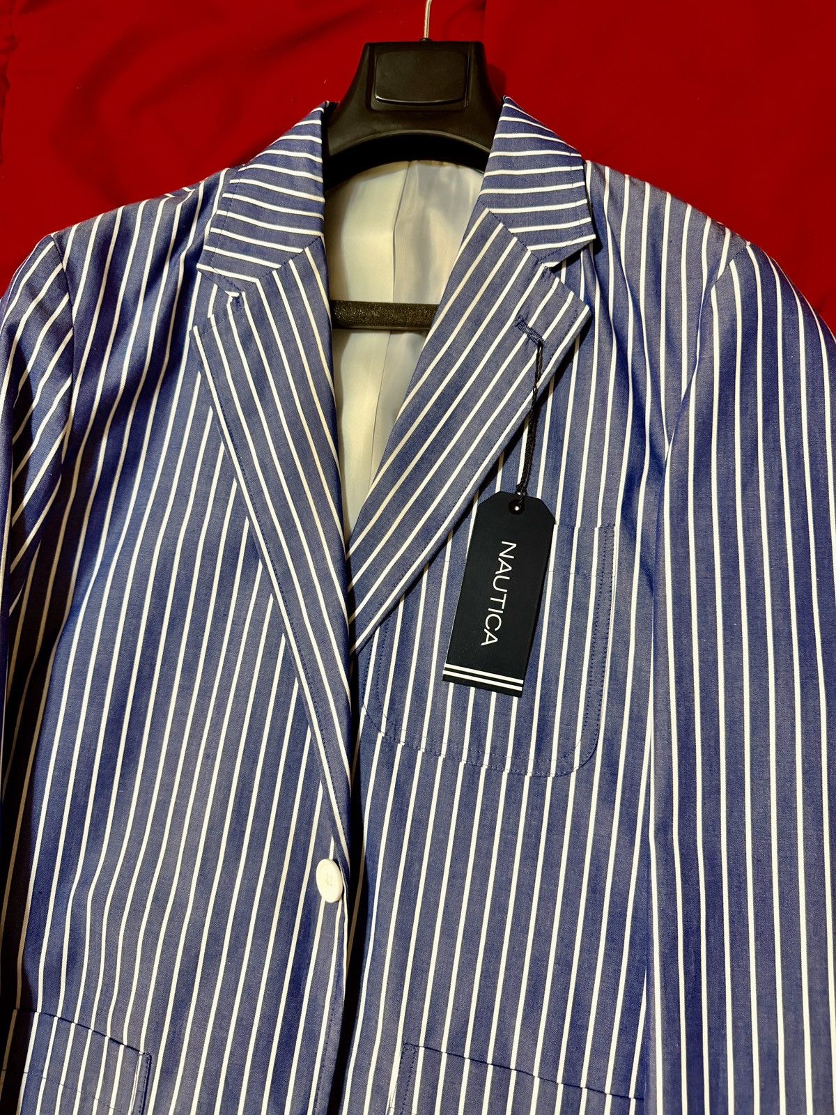 Nautica Nautica Men’s Navy pinstriped Blazer size S Size 38S - 2 Thumbnail