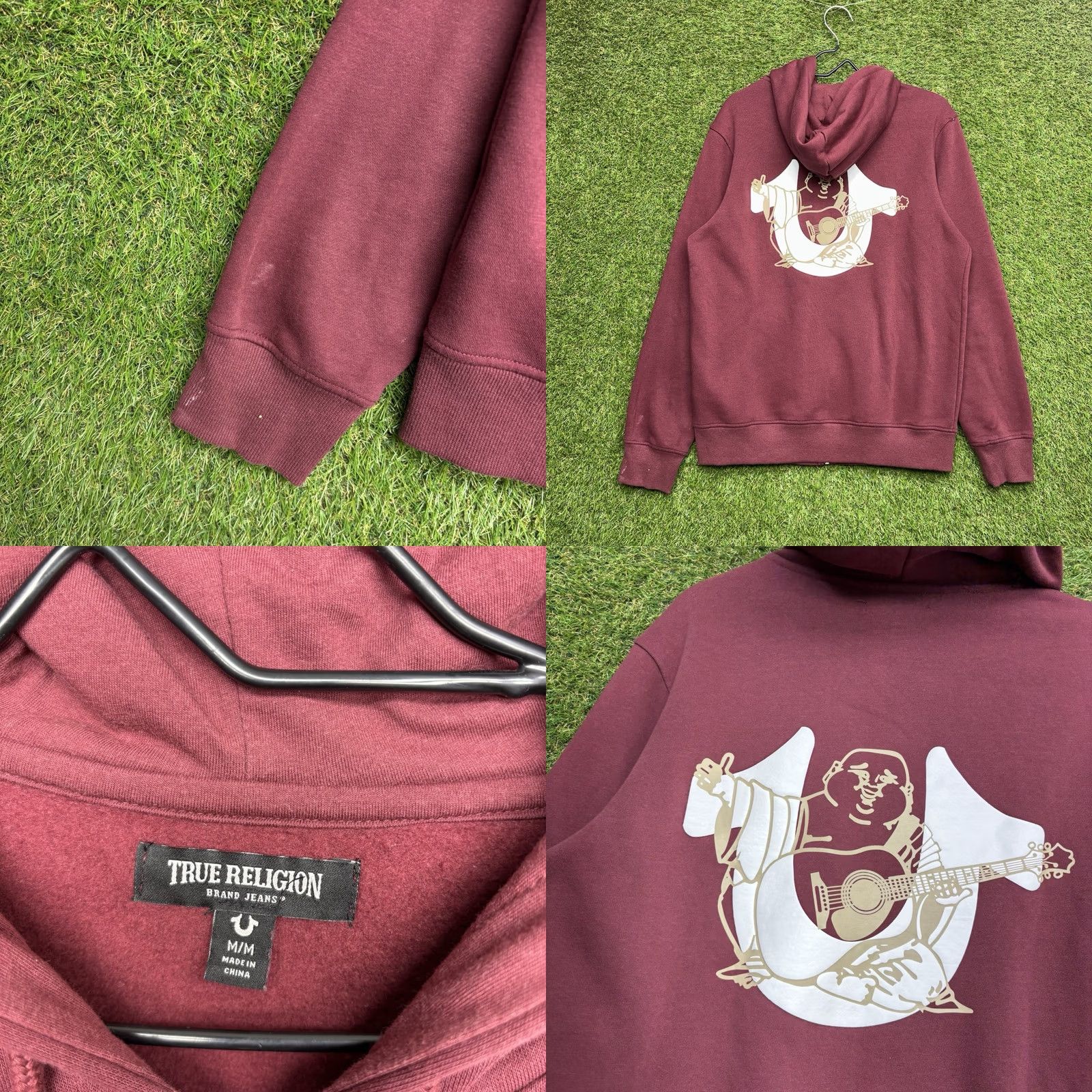 True Religion True Religion Hoodie Mens M Maroon Core Zip-Up Buddha Streetwear Y2K Logo Full Zip Hoodie Mens Regular Fit Red Cotton Fleece Size US M / EU 48-50 / 2 - 8 Thumbnail