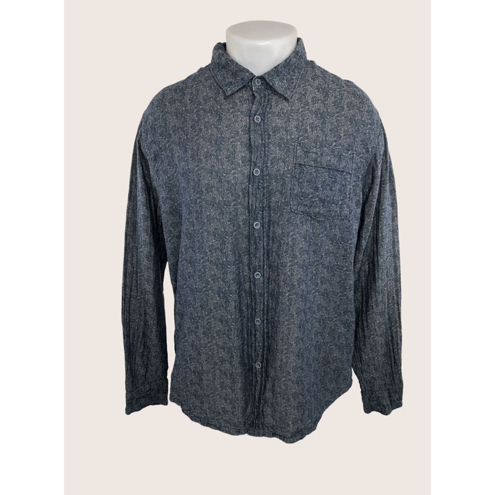 Gramicci GRAMICCI Floral Leaf Pattern Soft Cotton Mens Lg. Shirt Size US L / EU 52-54 / 3 - 1 Thumbnail