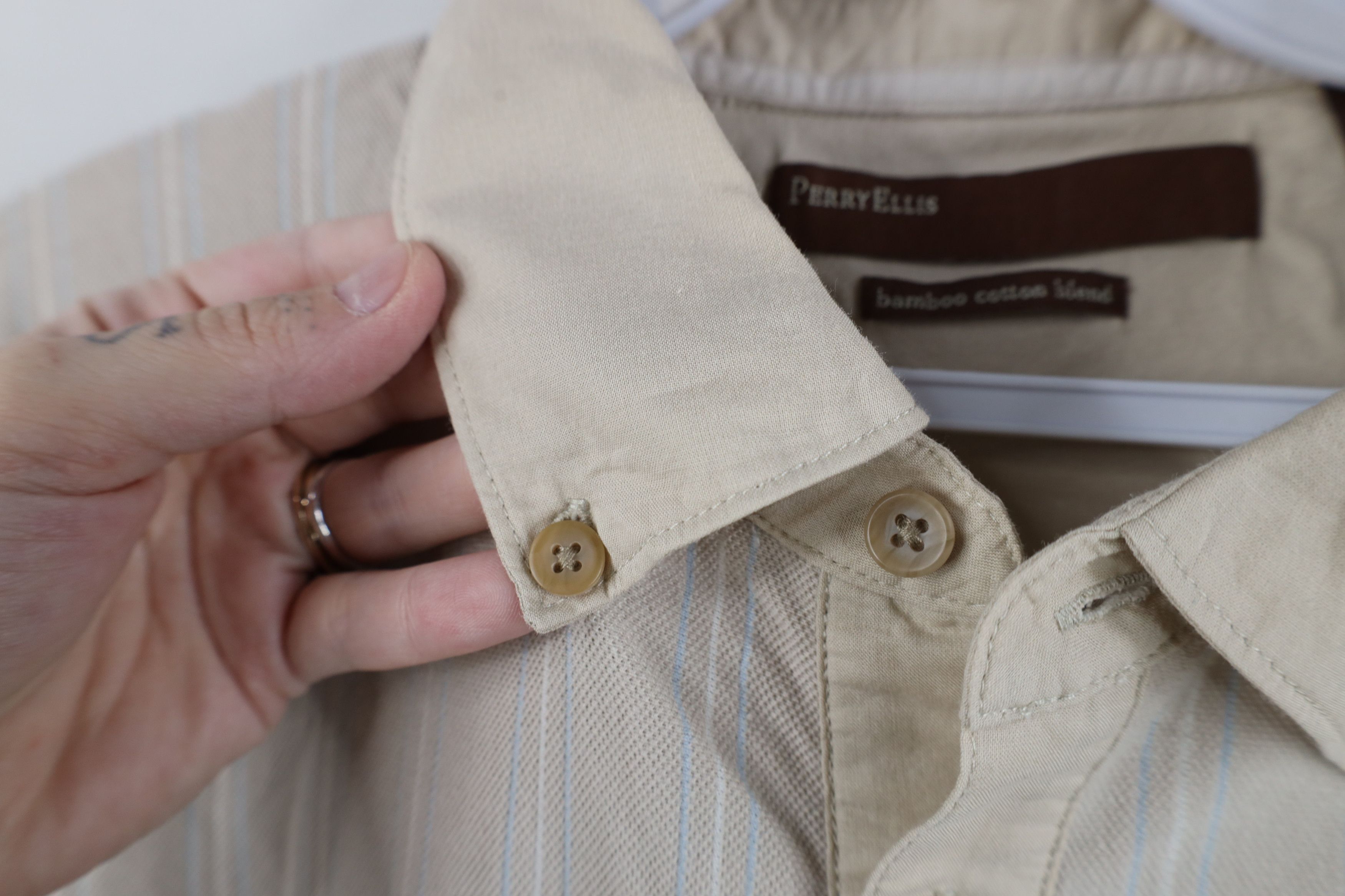 Vintage Vintage Streetwear Cotton Striped Button Down Polo Shirt Size US L / EU 52-54 / 3 - 8 Thumbnail