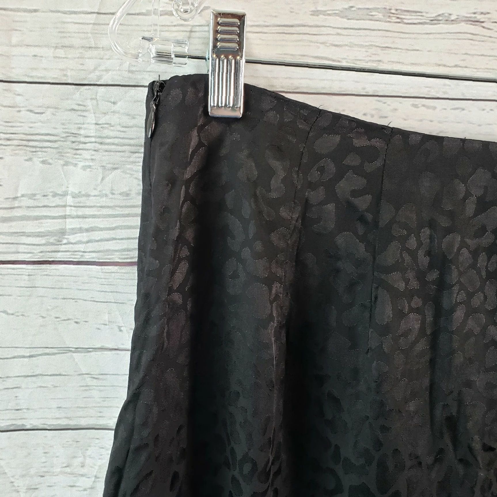 Vintage Dress Forum Skirt Womens L Black Animal Print Midi Tulip Zip Size 36" / US 14 / IT 50 - 4 Thumbnail