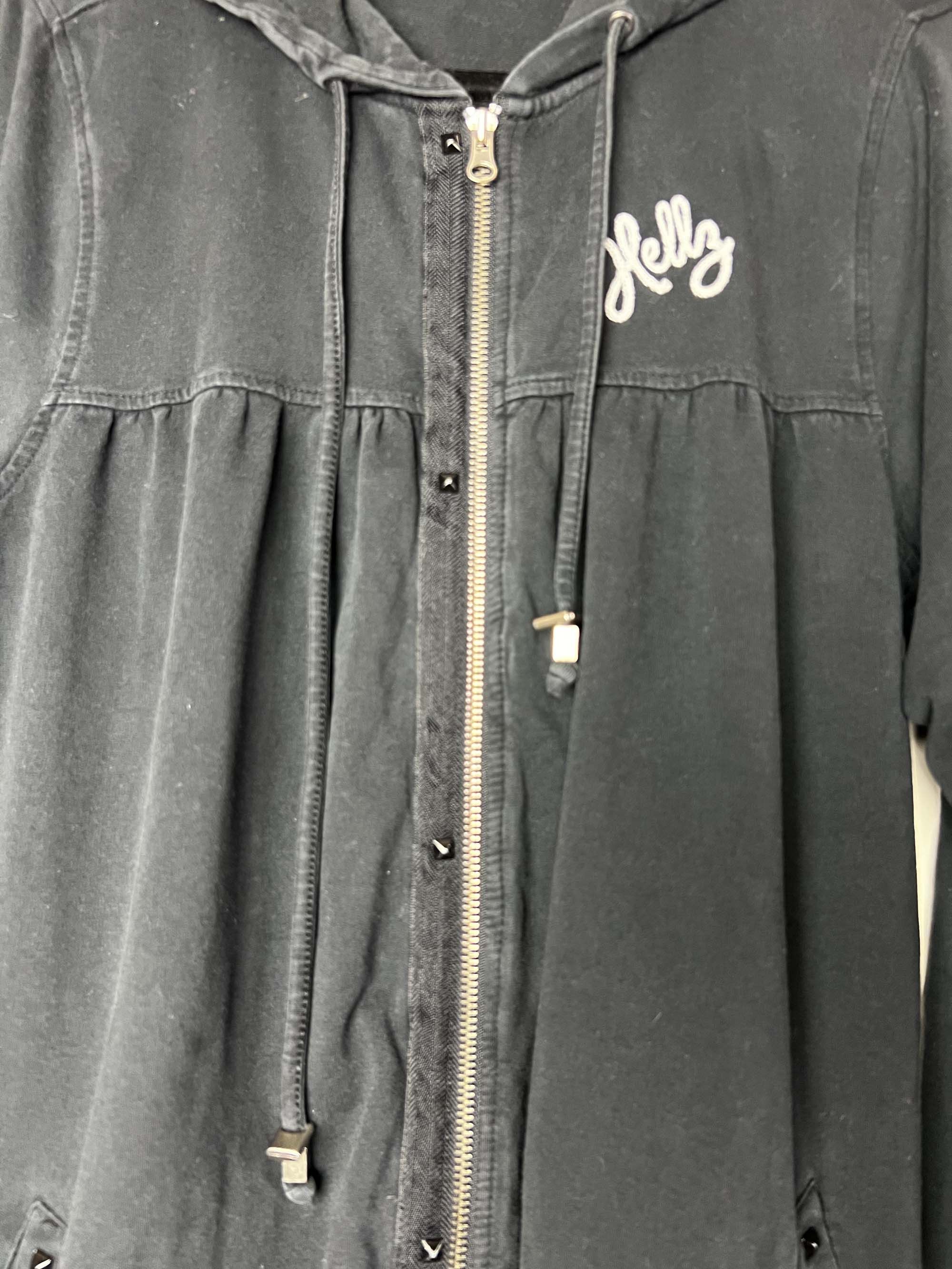 Hells Bells Vintage 2006 Black Hellz Bellz Rockabilly Zip Up Long Hoodie Size L / US 10 / IT 46 - 4 Thumbnail