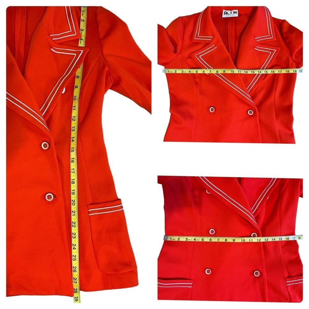 Vintage Act III red white 1970’s leisure suit coat dagger collar vin Size L / US 10 / IT 46 - 8 Thumbnail
