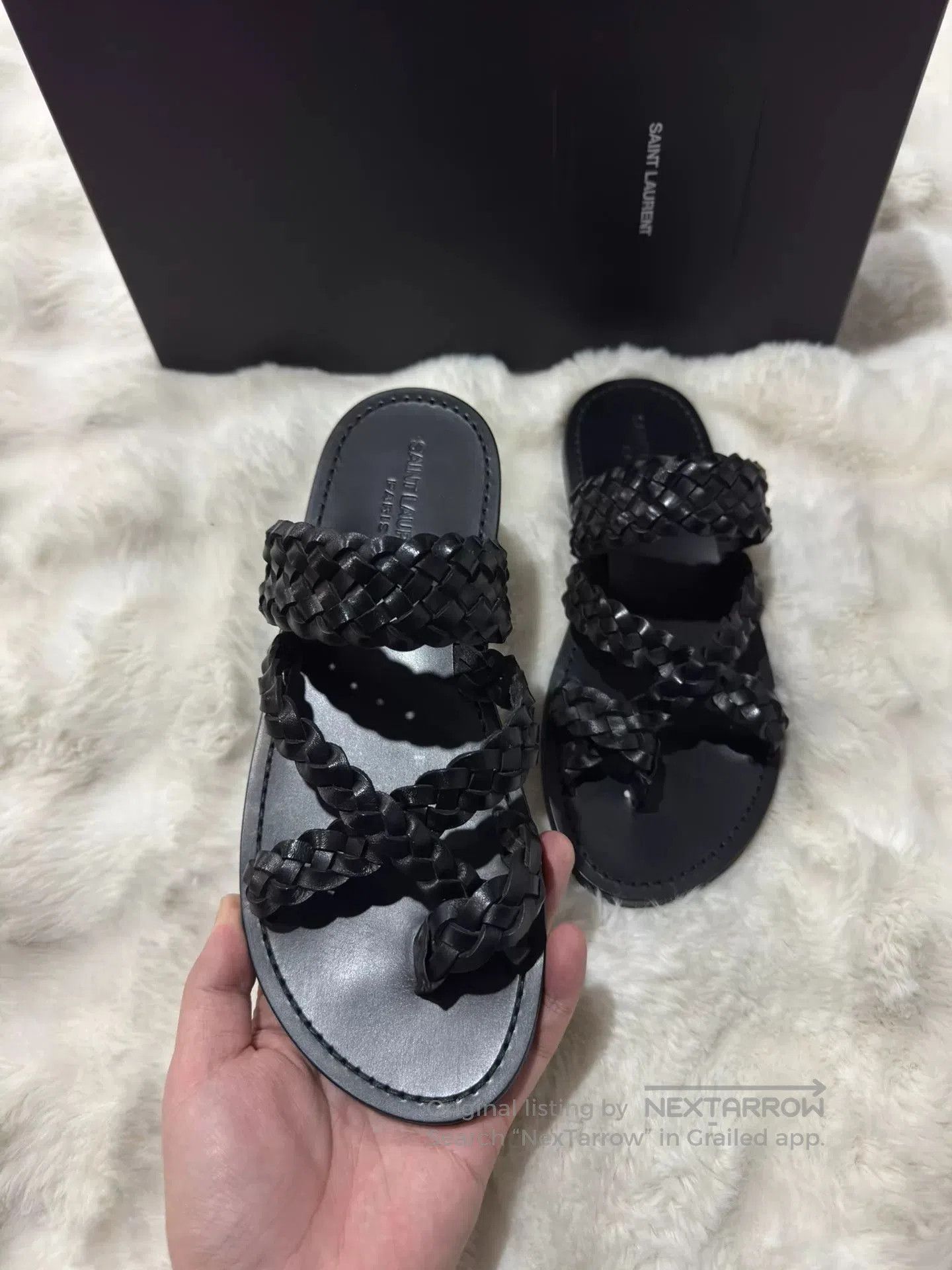 Saint Laurent Paris Saint Laurent Woven Slipper Sandals. Size US 7 / EU 40 - 3 Thumbnail