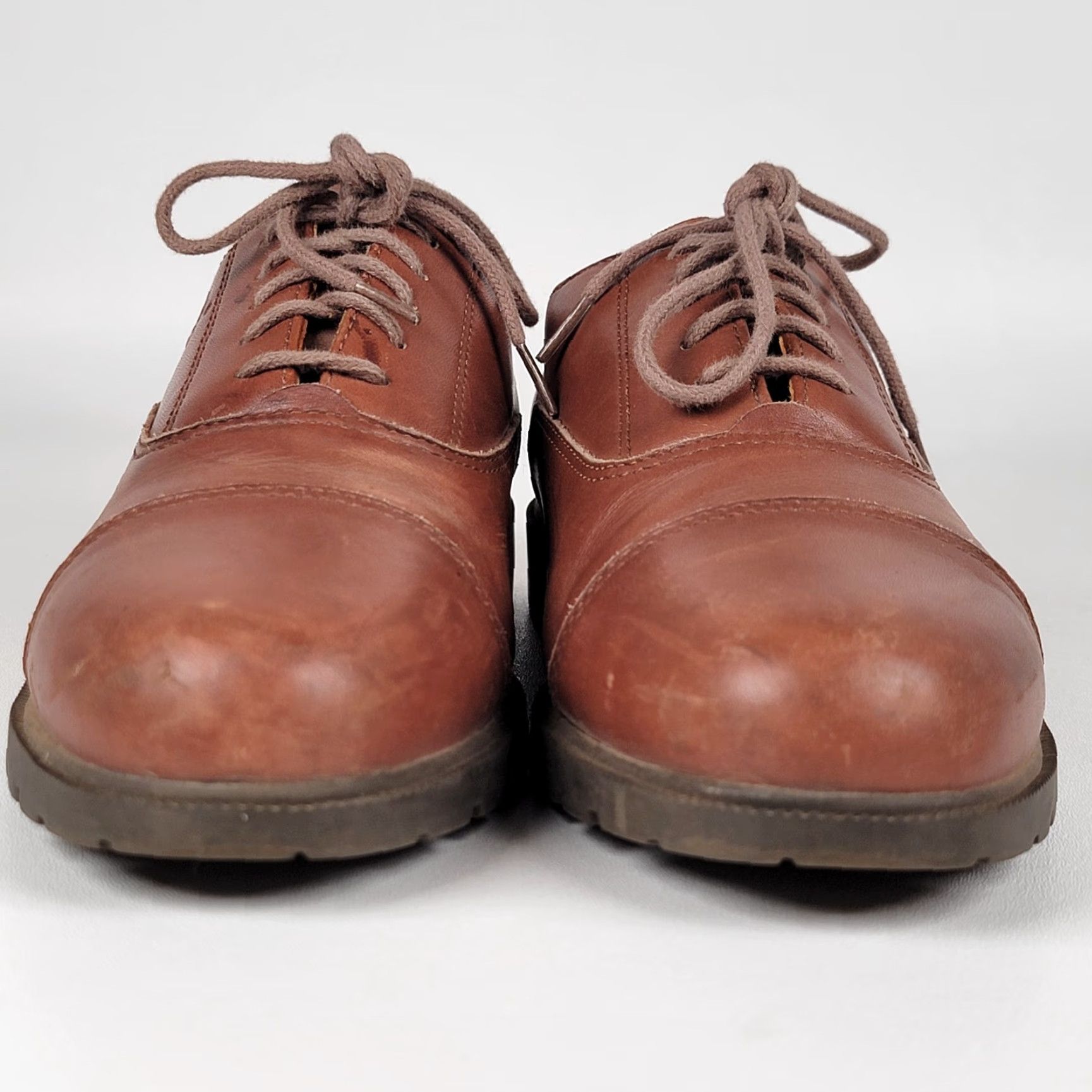Timberland Timberland Mens Dress Oxford Cap Toe Leather Shoes Brown D Rubber Outsole 9 M Cap Toe 96081 Size ONE SIZE - 3 Thumbnail