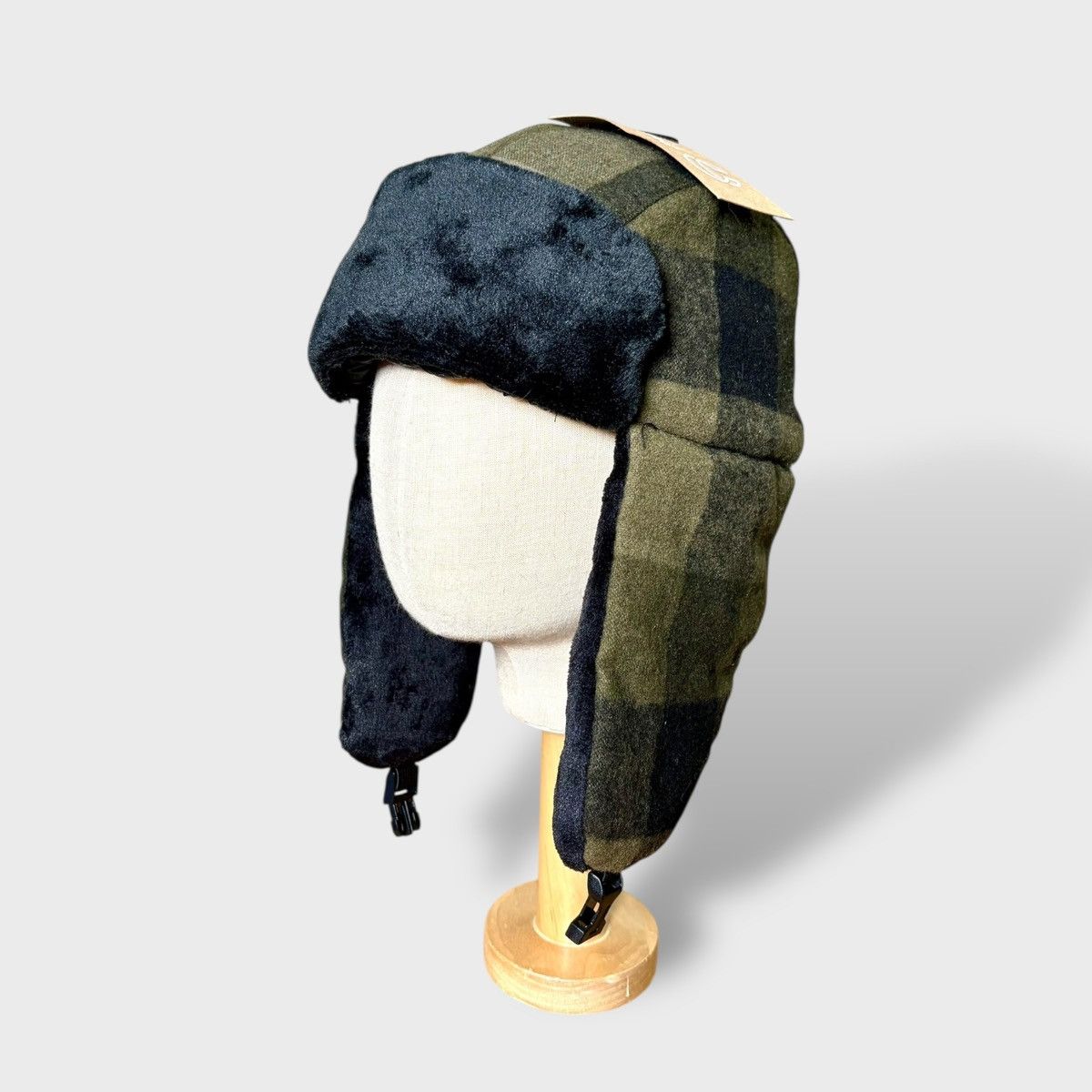 Other Chaos Unisex Winter Quilted Green Plaid Trapper Hat Sz OS Size ONE SIZE - 3 Thumbnail