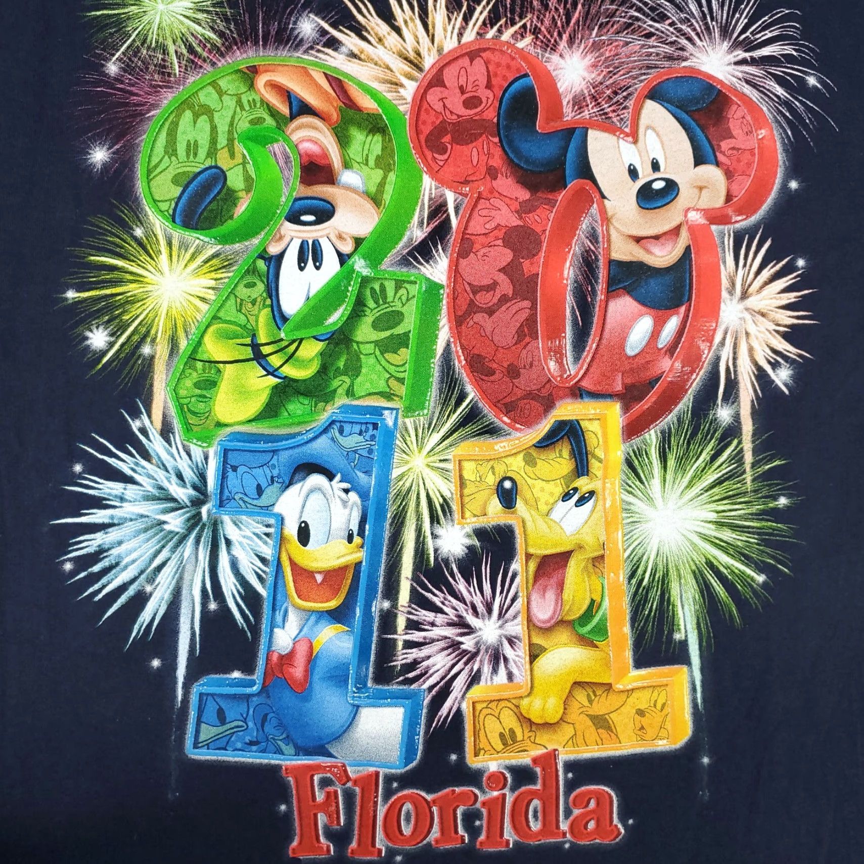 Disney VINTAGE Walt Disney Florida Mickey Goofy Pluto T-Shirt Adult XL Blue 2011 Mens Size US XL / EU 56 / 4 - 2 Thumbnail