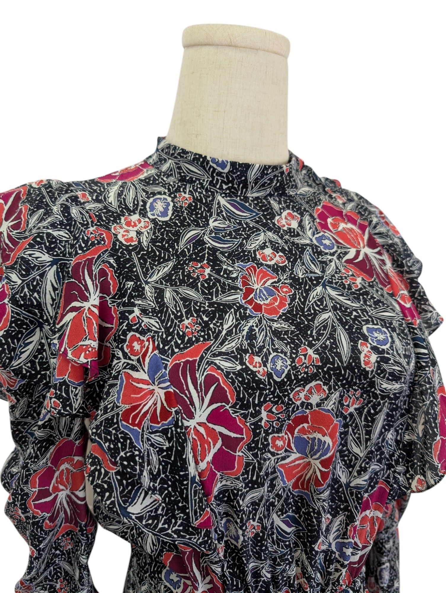 Isabel Marant Etoile Floral Print Long Sleeves Dress Size XS / US 0-2 / IT 36-38 - 3 Thumbnail