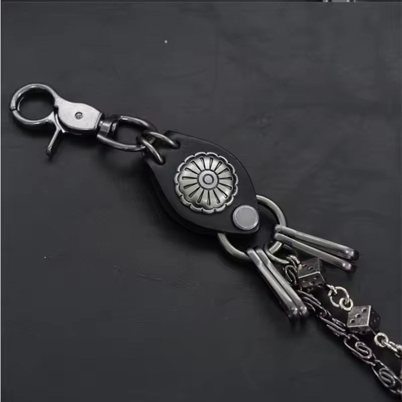 Vintage KeyChain Jean Biker Wallet Belts Chain Skull Charm Leather Size ONE SIZE - 3 Thumbnail