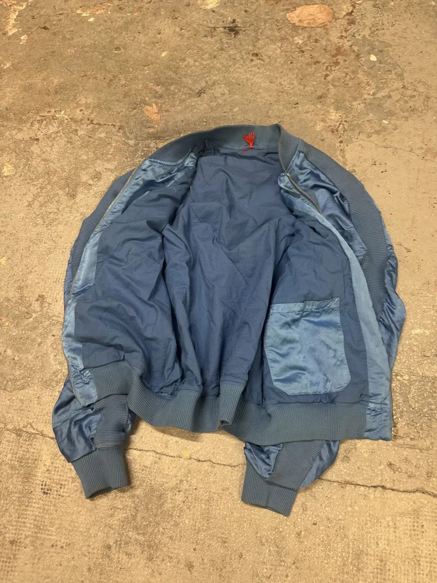 Designer × Diesel × Vintage Diesel Blue Satin Relaxed Bomber Jacket Size US L / EU 52-54 / 3 - 6 Thumbnail