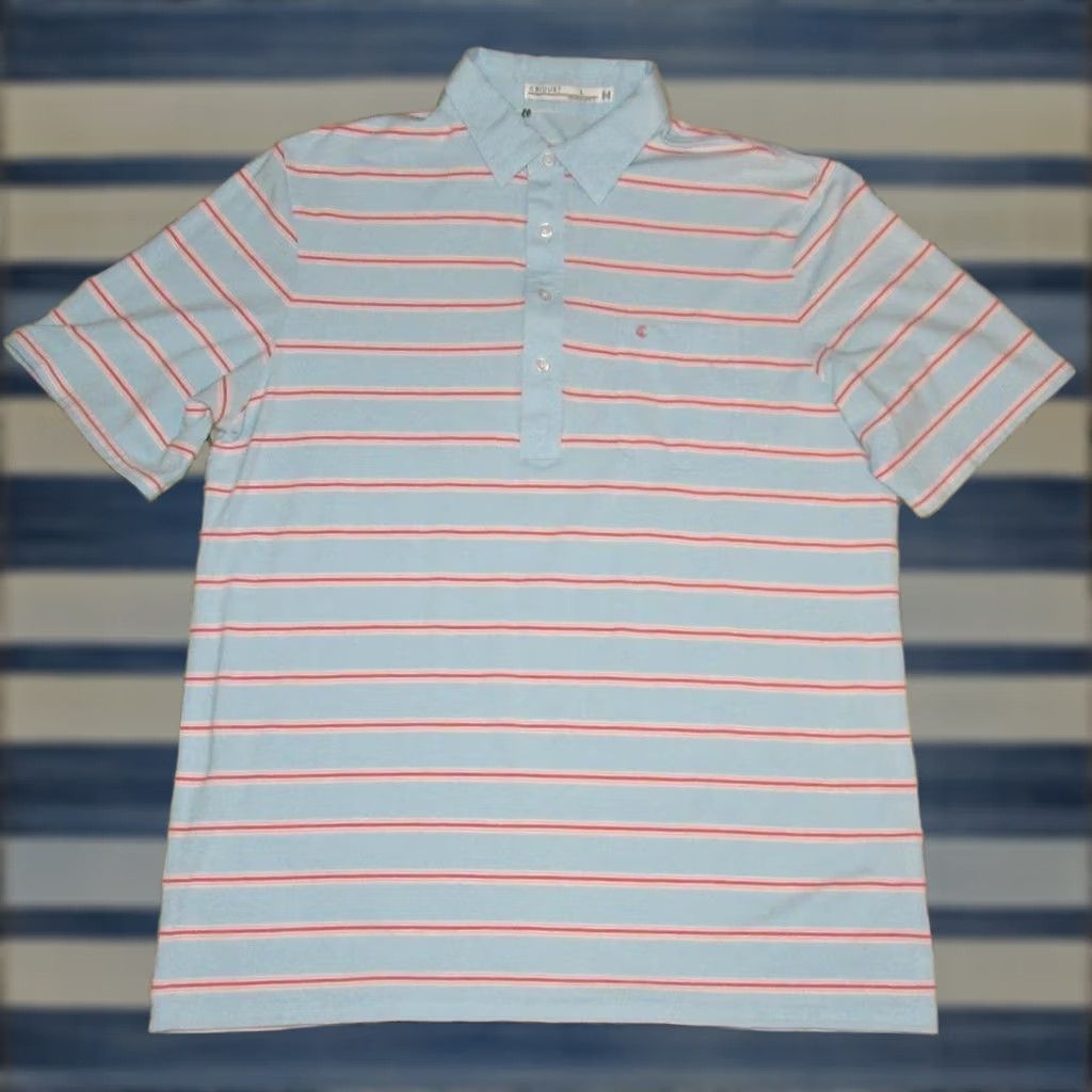 Vintage CRIQUET Blue Striped Short Sleeve Performance Polo Shirt Large Size US L / EU 52-54 / 3 - 1 Thumbnail