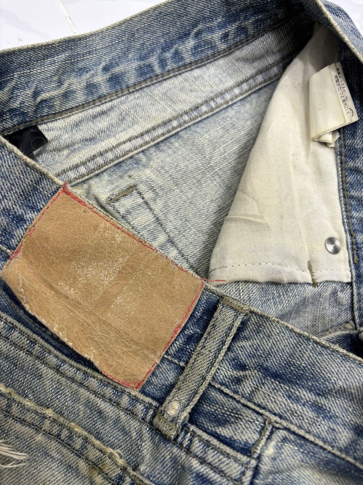 Hysteric Glamour × If Six Was Nine × Le Grande Bleu (L.G.B.) BAGGY JEANS COMME CA COMMUNE PATCHWORK RIPPED DENIM JEANS Size US 32 / EU 48 - 10 Thumbnail