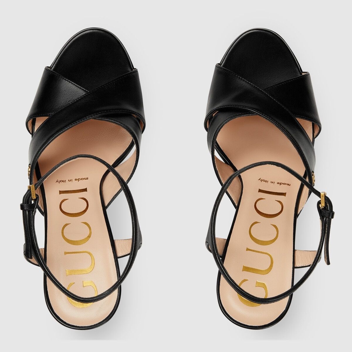 Gucci o1s1wg110225 Women's Platform Sandals in Black Size US 7.5 / IT 37.5 - 4 Thumbnail
