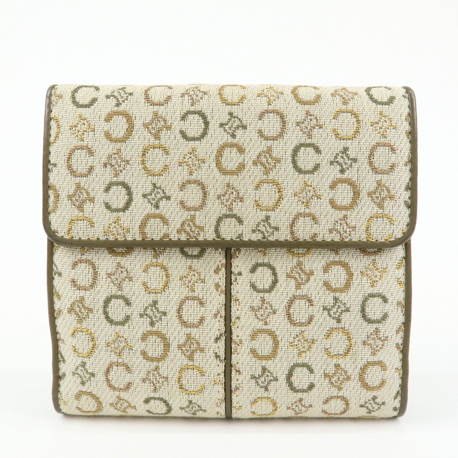 Celine Celine Macadam Canvas & Leather Compact Wallet Beige Size ONE SIZE - 2 Thumbnail