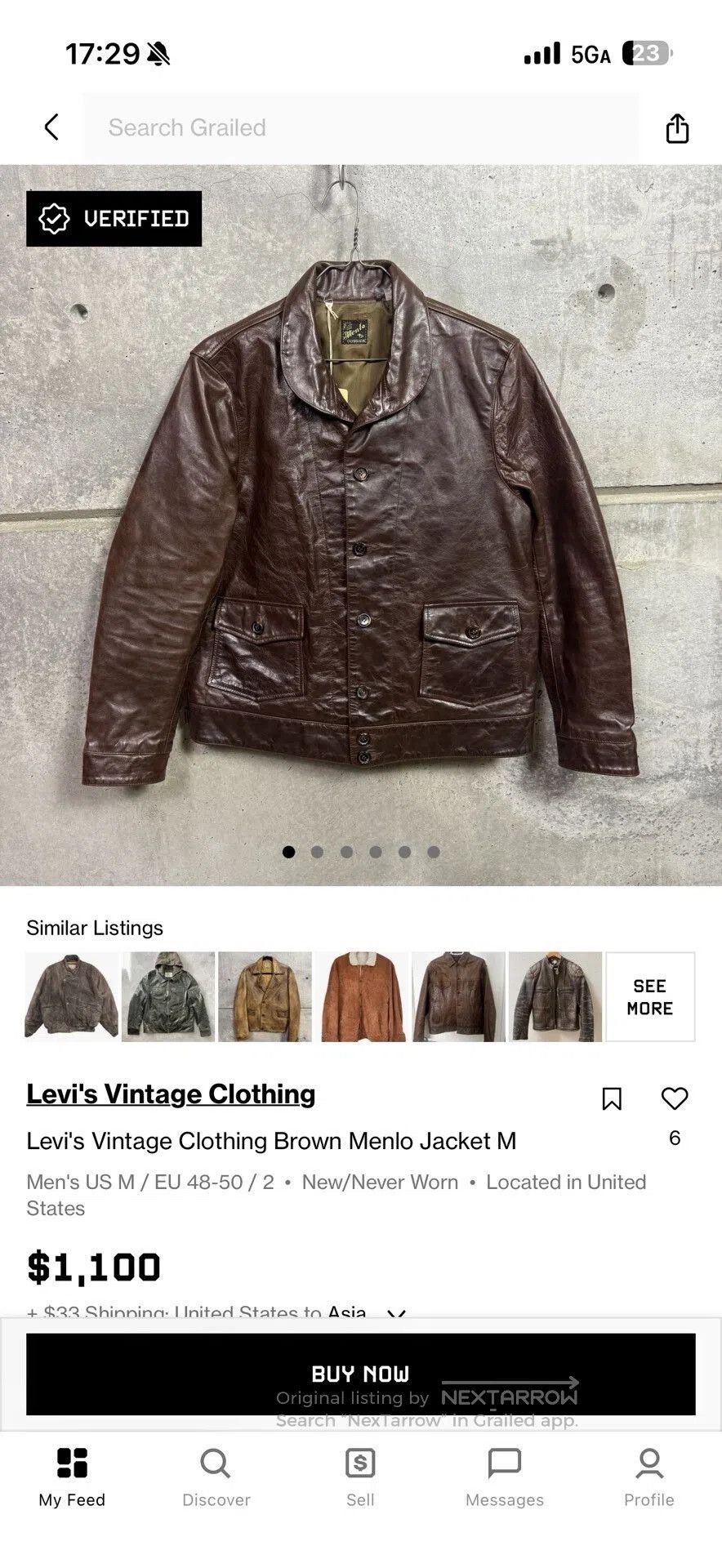 Levi's Vintage Clothing levi's leather jacket lvc einstein style. Size US M / EU 48-50 / 2 - 8 Thumbnail