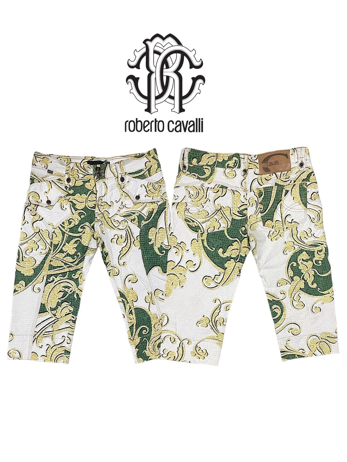 Roberto Cavalli Signature Baroque Luxury Printed Shorts