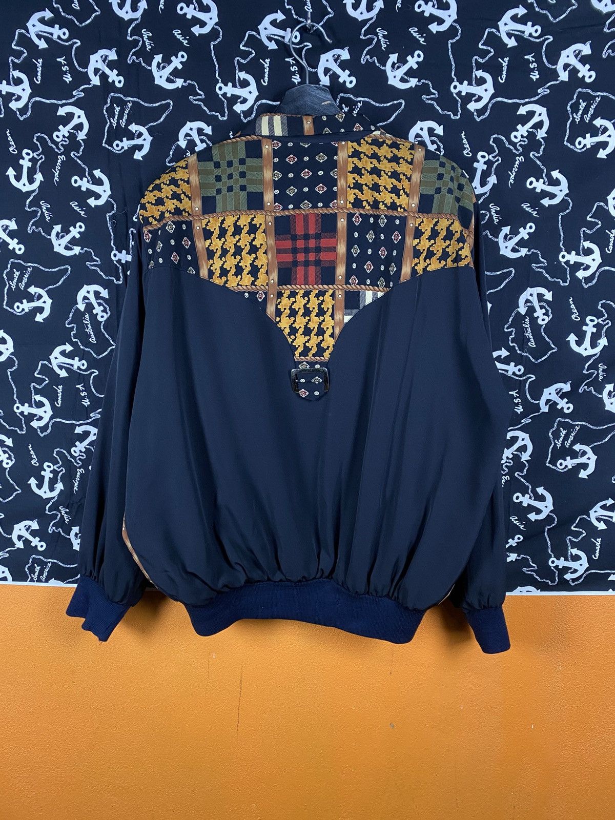 Vintage Vintage Patchwork Bomber Jacket with Zip Front Ribbed Cuffs Size US L / EU 52-54 / 3 - 10 Thumbnail