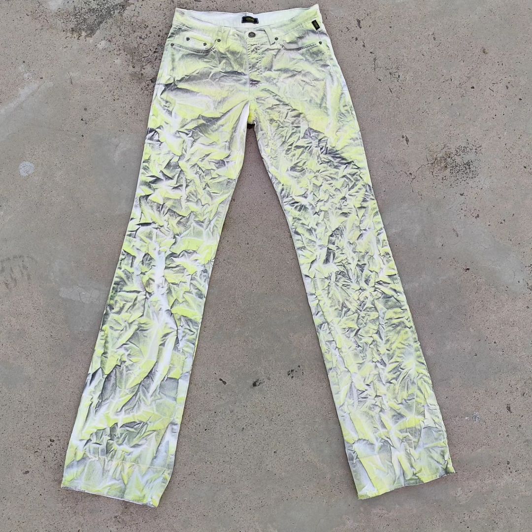 Versace Versace VTG neon printed spray print Size US 31 - 1 Thumbnail